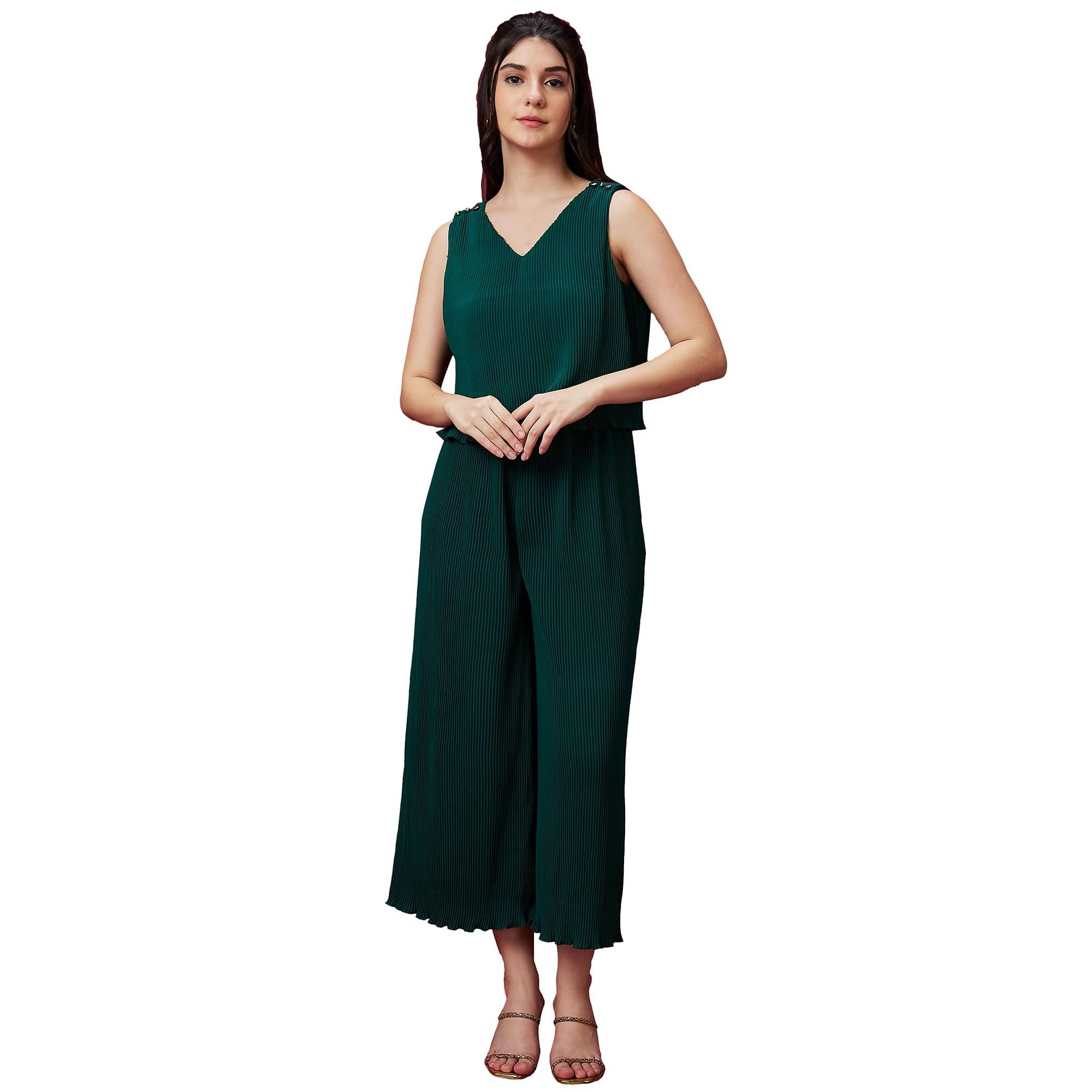     			Globus Women Polyester Jumpsuit ( Green )