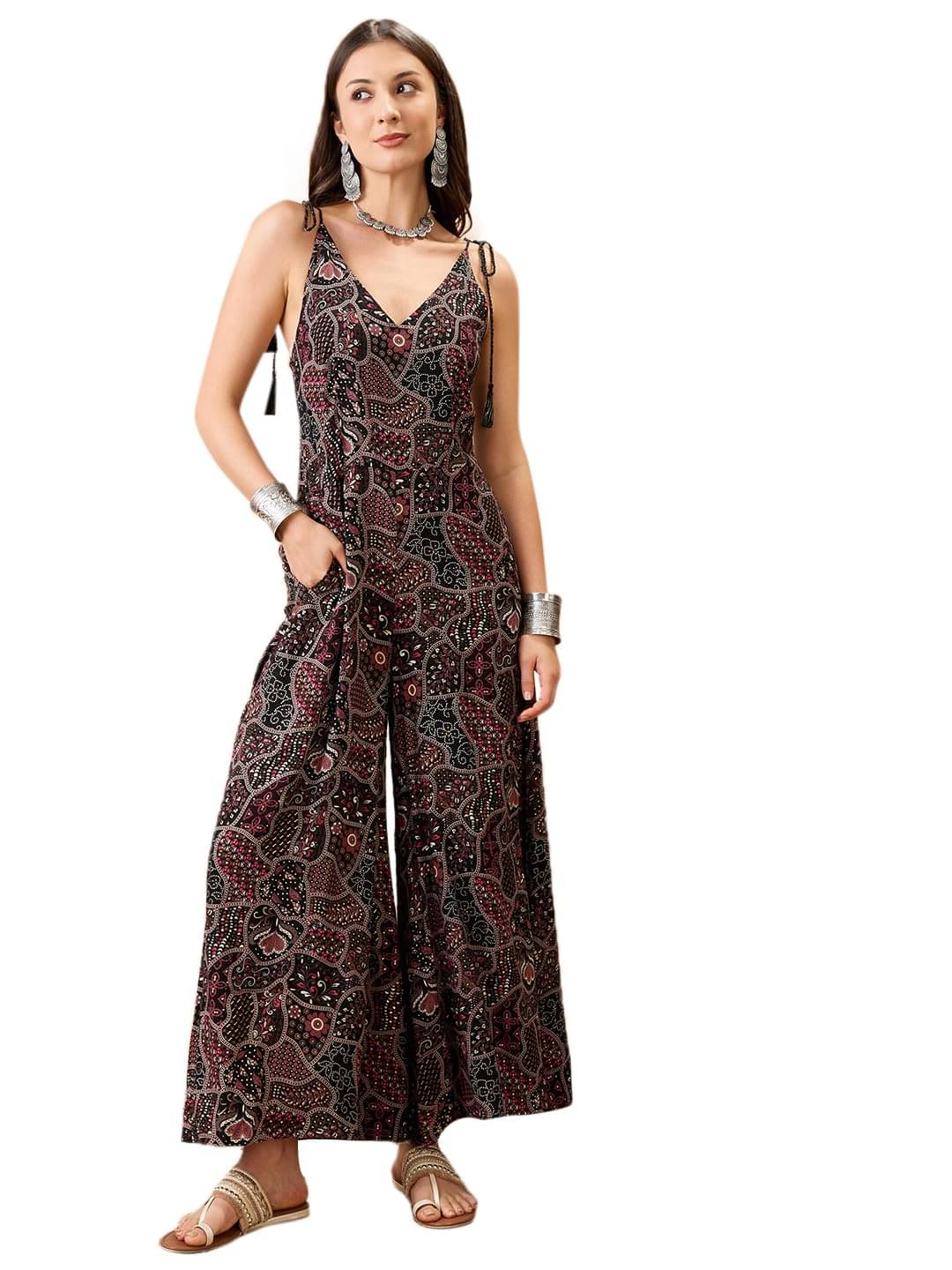     			Globus Women Rayon Jumpsuit ( Black )