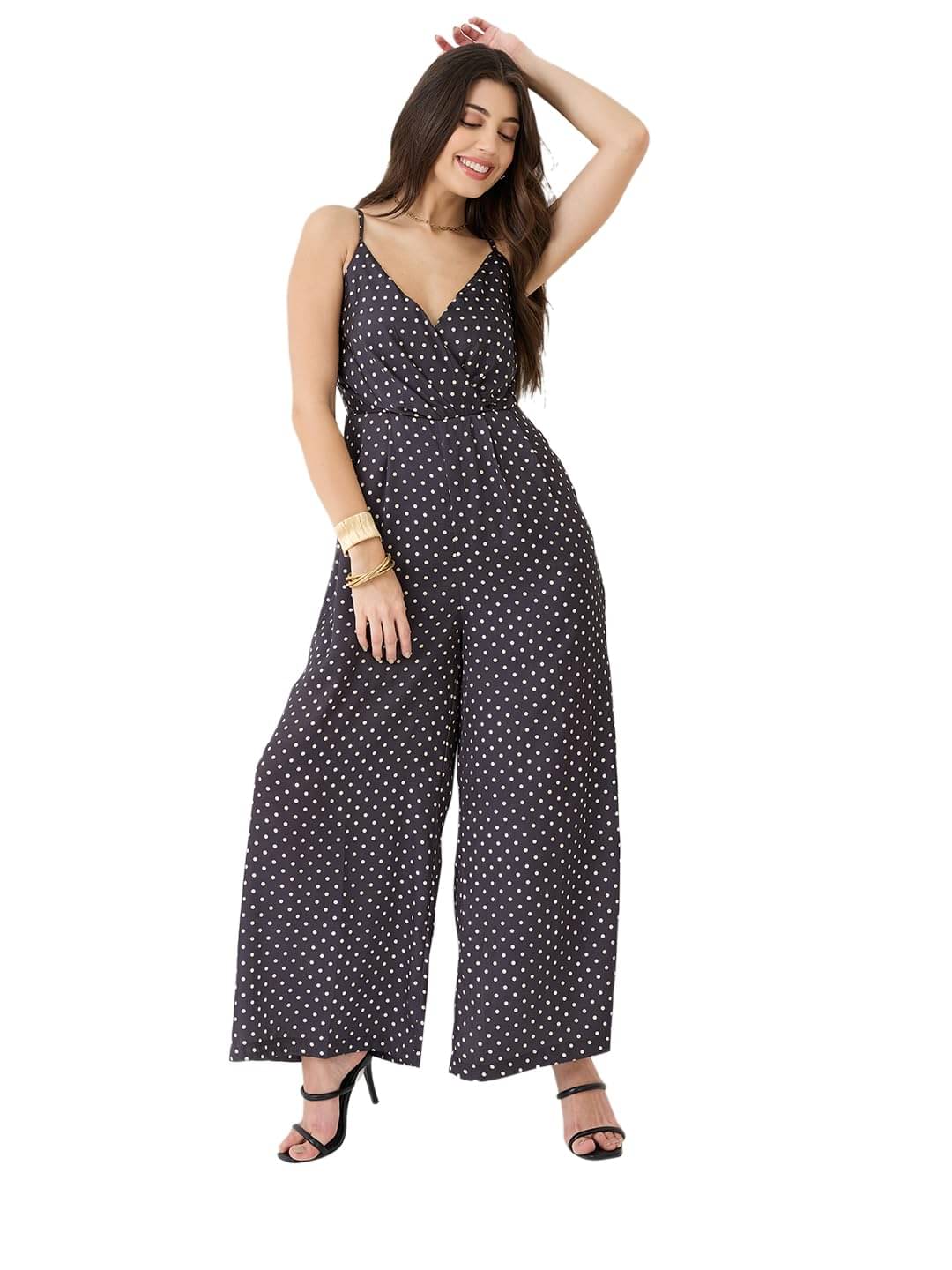     			Globus Women Satin Jumpsuit ( Black )