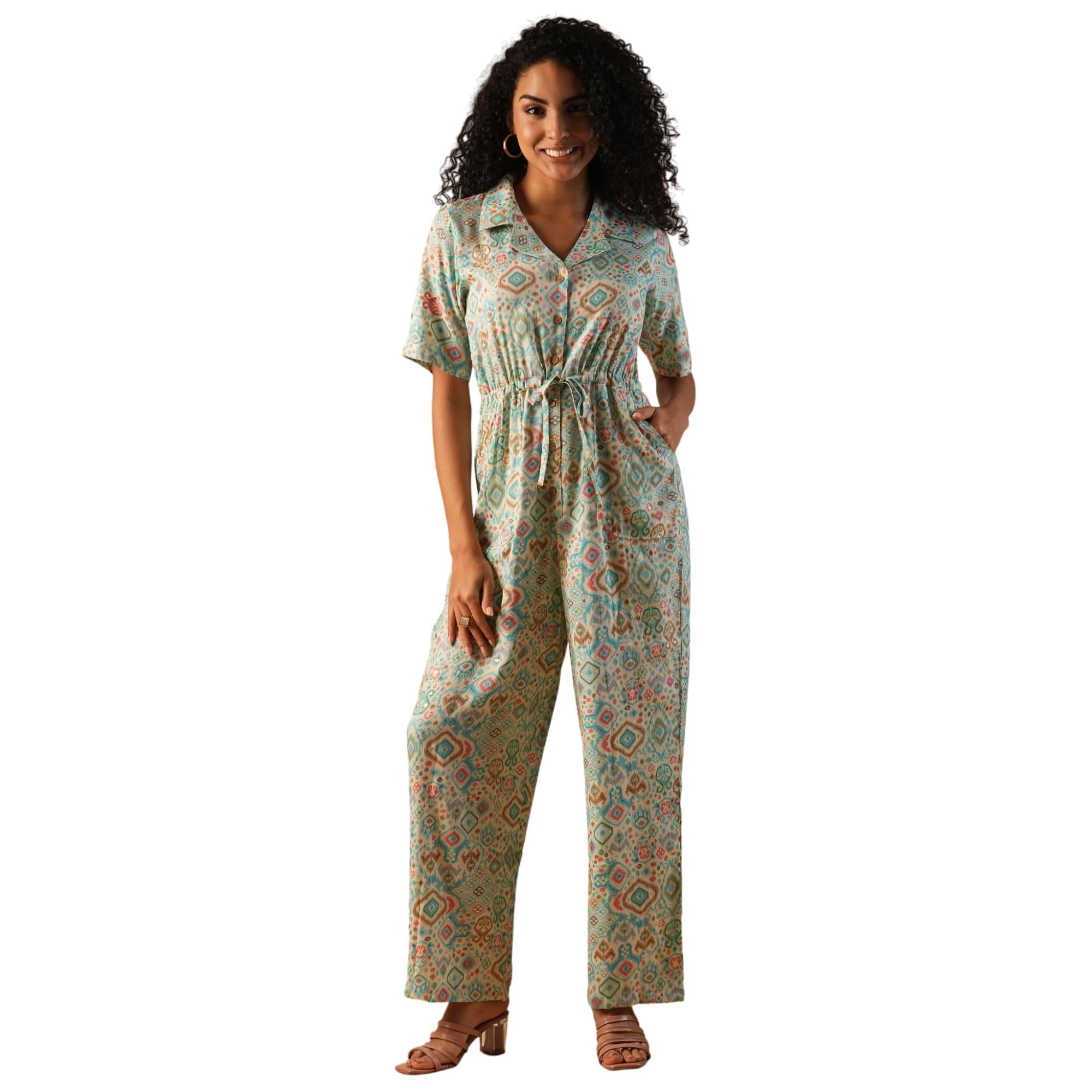     			Globus Women Viscose Jumpsuit ( Blue )