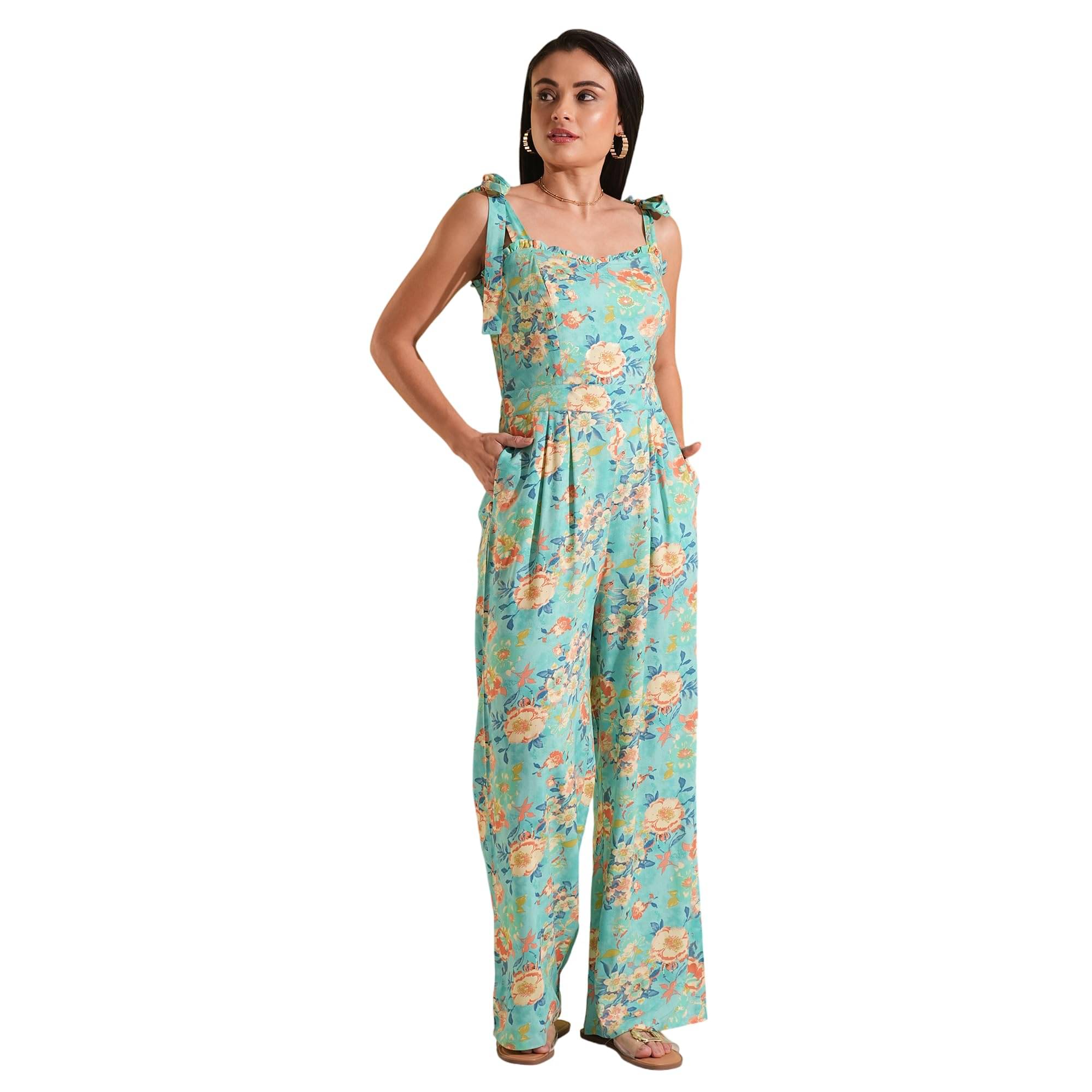 Globus Women Viscose Jumpsuit ( Blue ) Globus Women Viscose Jumpsuit ( Blue )
