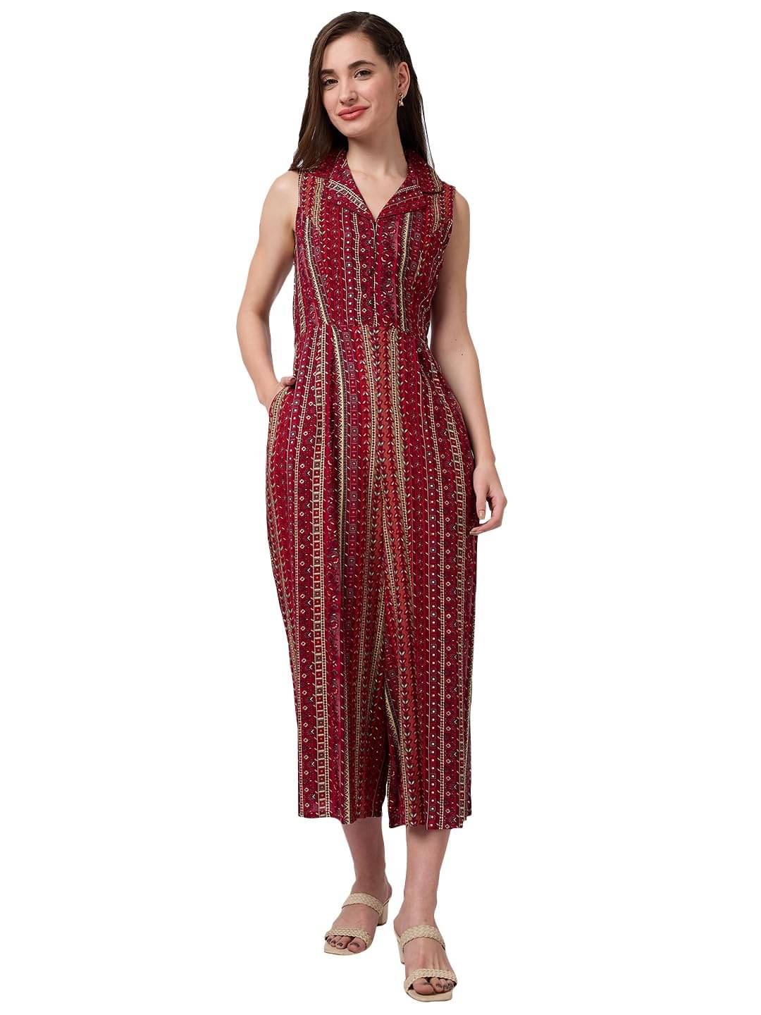     			Globus Women Viscose Jumpsuit ( Maroon )