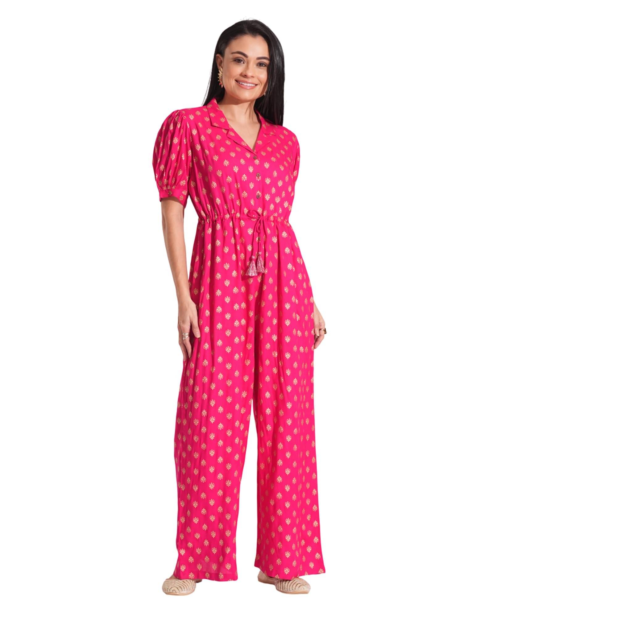     			Globus Women Viscose Jumpsuit ( Pink )