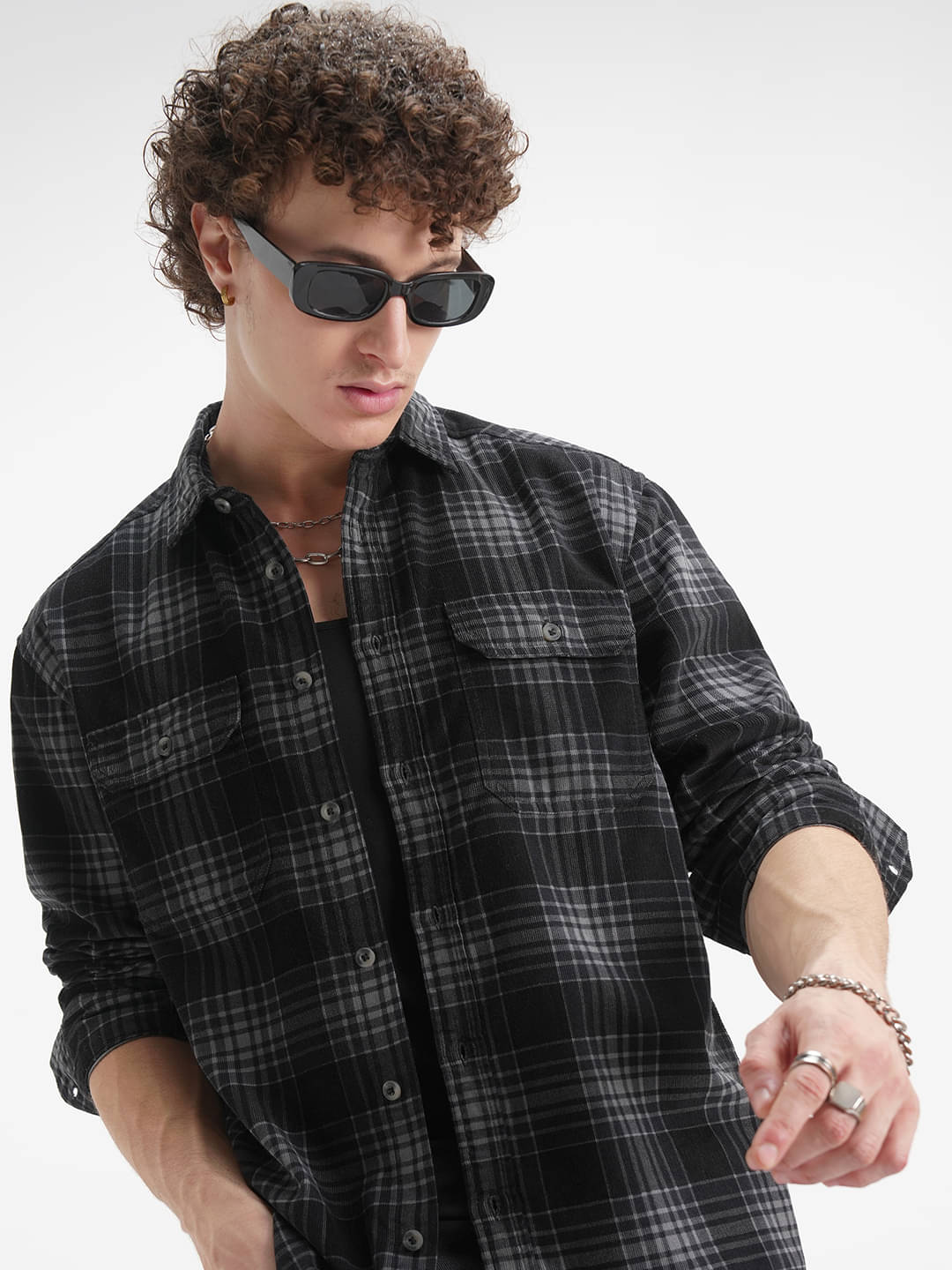     			Highlander 100% Cotton Relaxed Fit Checks Full Sleeves Men's Casual Shirt - Multicolor ( Pack of 1 )