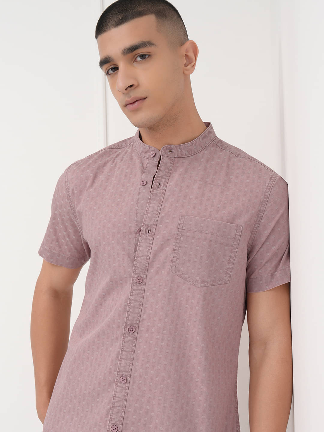     			Highlander 100% Cotton Slim Fit Printed Half Sleeves Men's Casual Shirt - Pink ( Pack of 1 )