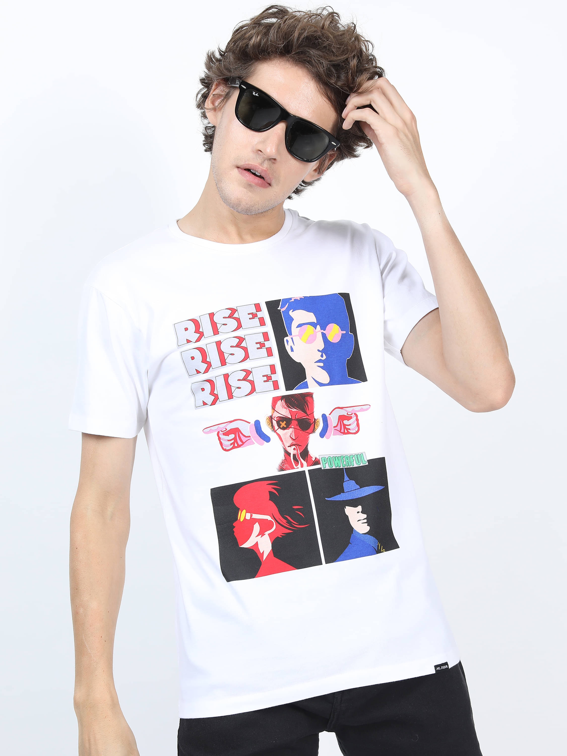     			Highlander Men 100% Cotton Slim Fit Printed T-Shirt ( White )