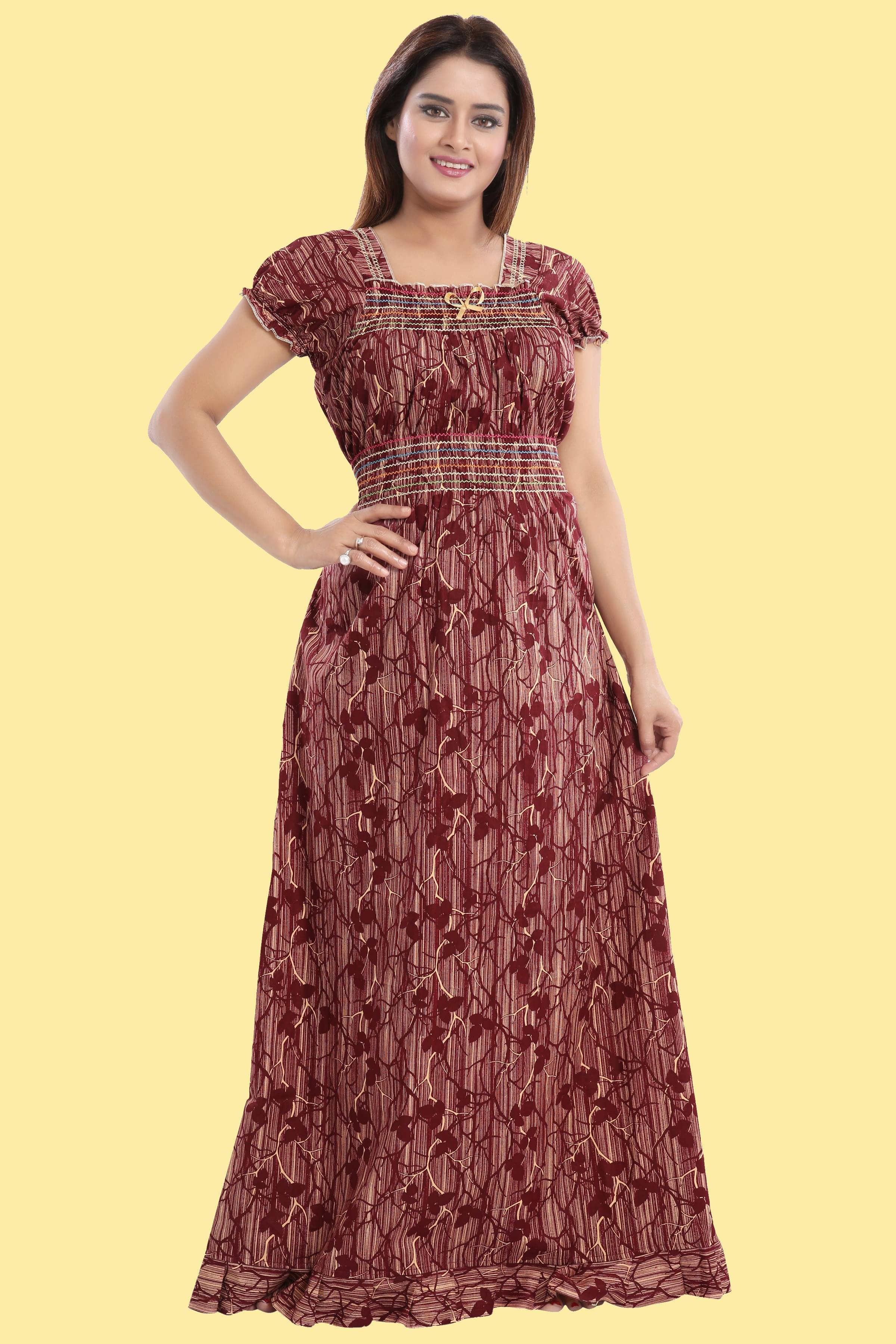 INNER BEATS Cotton Printed Women Regular Nighty ( Multicolor ) INNER BEATS Cotton Printed Women Regular Nighty ( Multicolor )