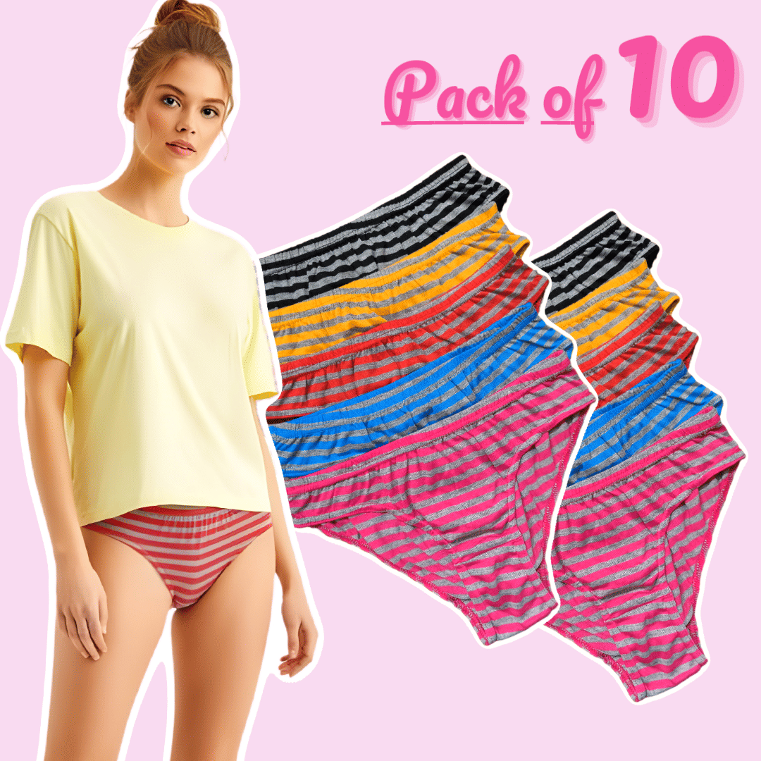 Igrab Cotton Blend Bikini ( Multicolor , Pack of 10 )