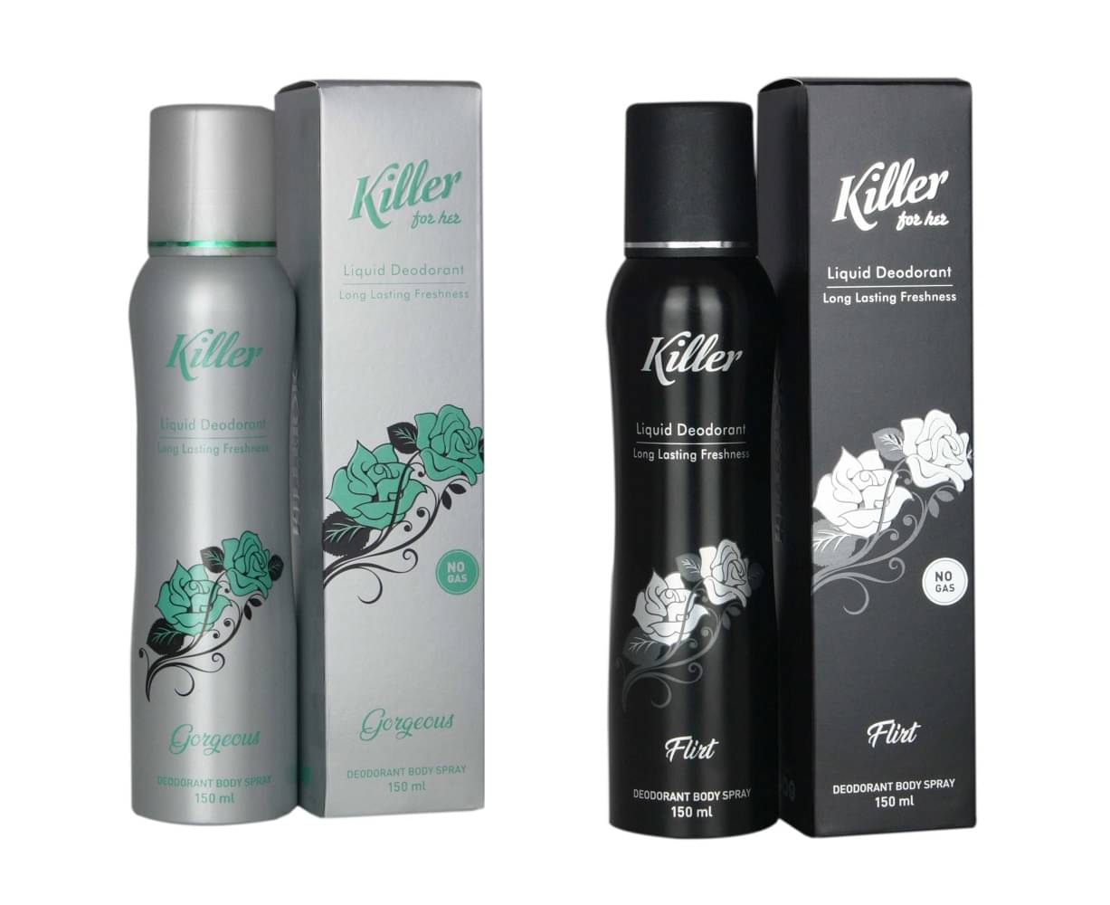     			Killer no gas only spray-combo of 2-150ml each Deodorant Spray for Women 300 ml ( Pack of 2 )