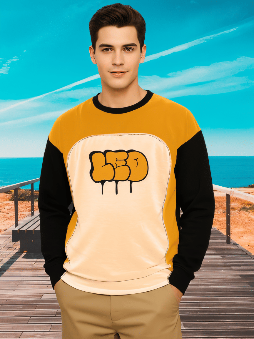 Leotude Men Cotton Blend Regular Fit Printed T-Shirt ( Mustard ) Leotude Men Cotton Blend Regular Fit Printed T-Shirt ( Mustard )