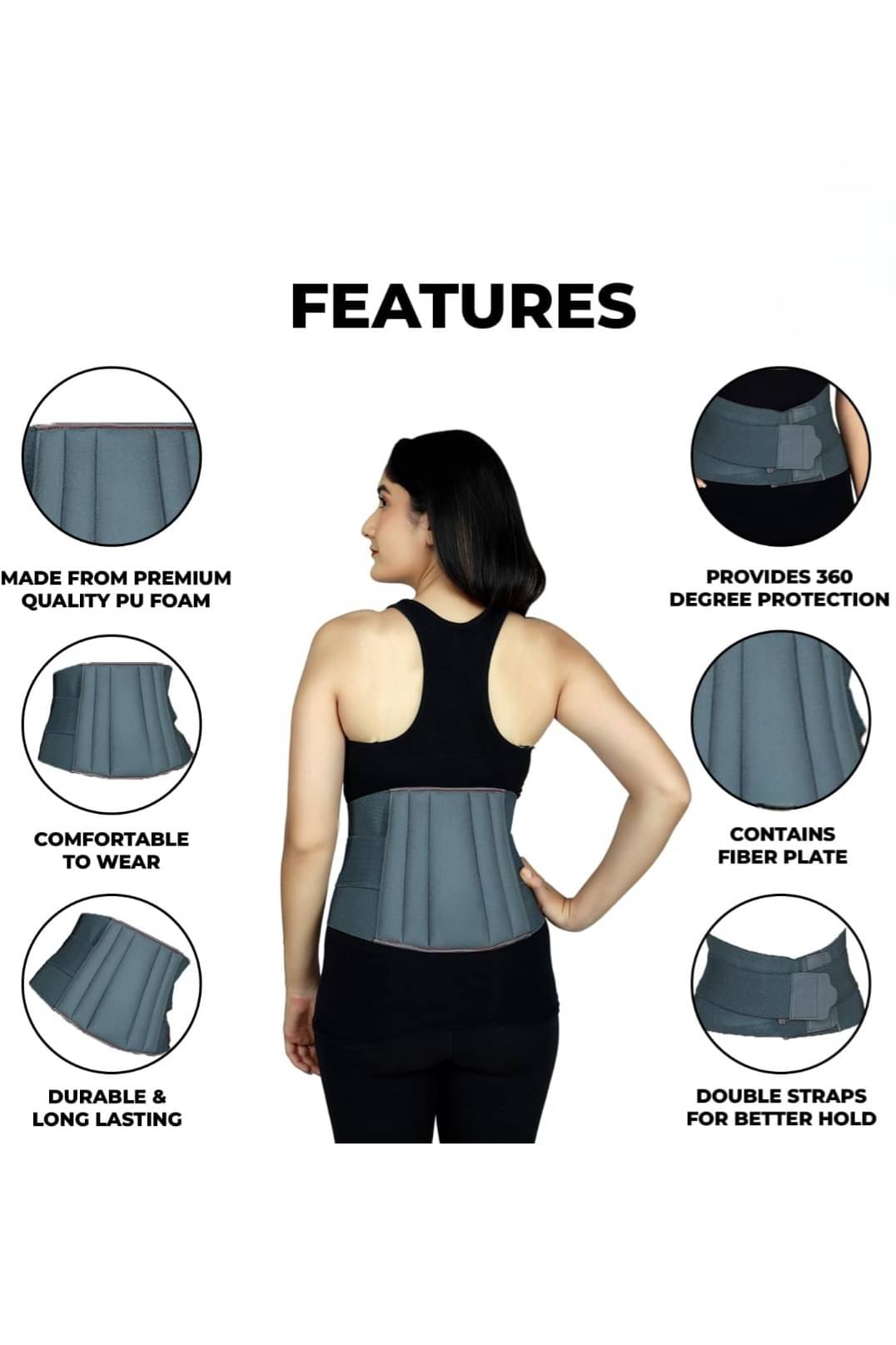     			Lunya LS Belt Lumbar Support Back Pain Relief Brace Abdominal Support Free Size