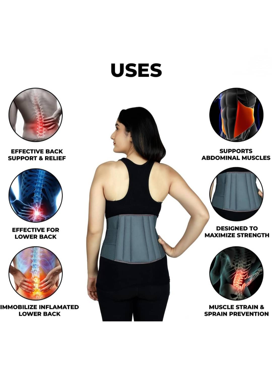 Lunya LS Belt for Back Pain Relief Lumbar Support Brace Abdominal Support Free Size     			Lunya LS Belt for Back Pain Relief Lumbar Support Brace Abdominal Support Free Size