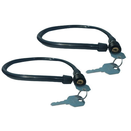     			MALAIKAH Buy 1 Get 1 Free PVC Black 22 Inch Cable Lock with Steel Wire & 2 Keys – Double Pack Anti-Theft Lock for Cycle & Bike