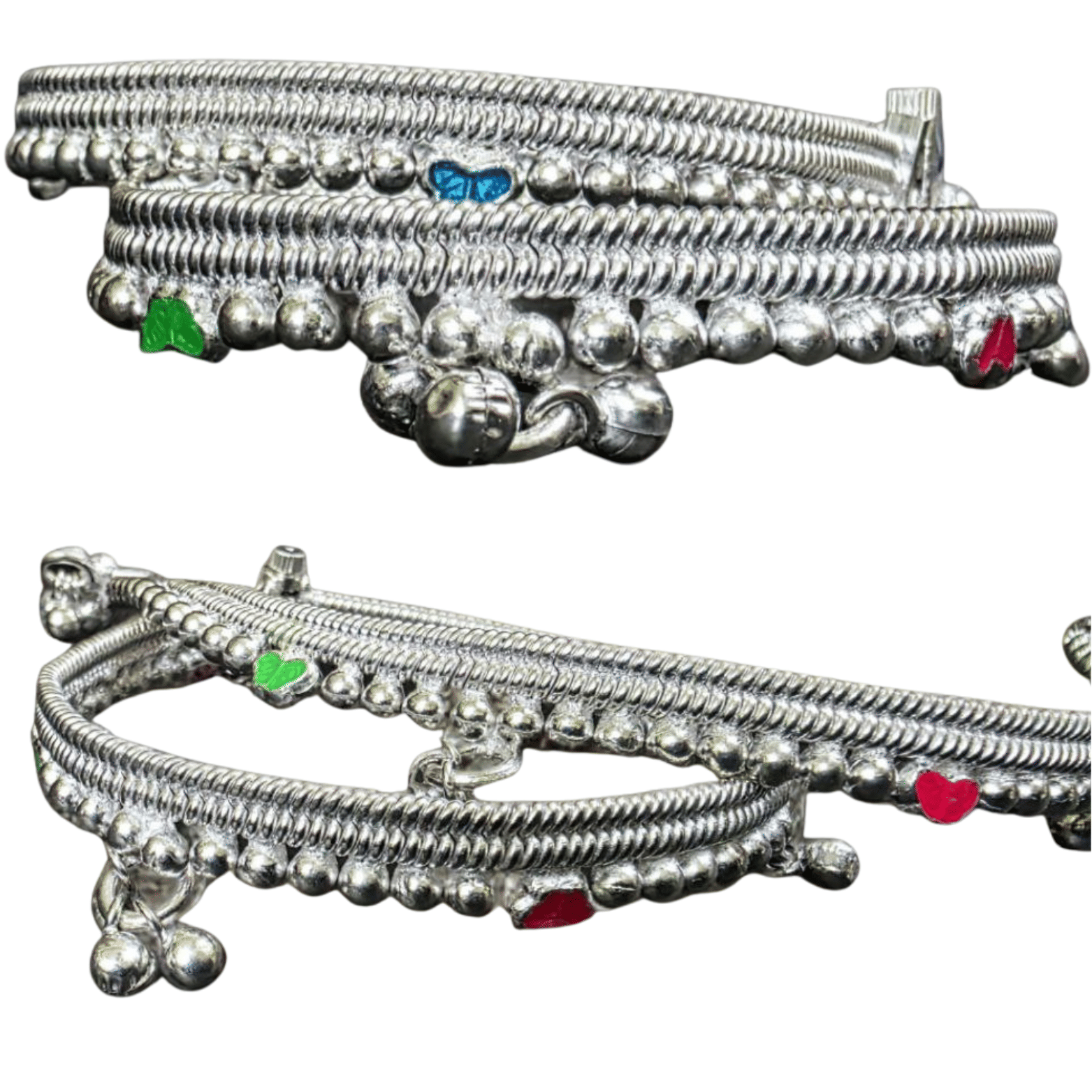     			METTI MOHAN TRADERS Silver Anklets ( Pack of 2 )