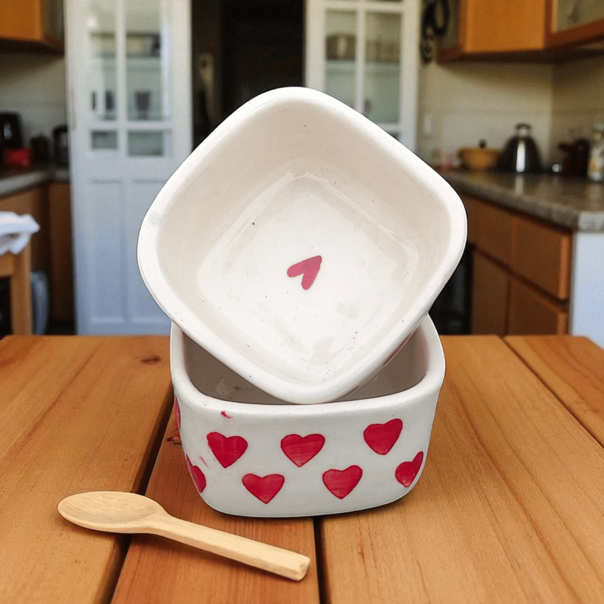     			Malaikah Ceramic Printed Chip&Dip Bowl 5 cm ( Set of 2 ) Red