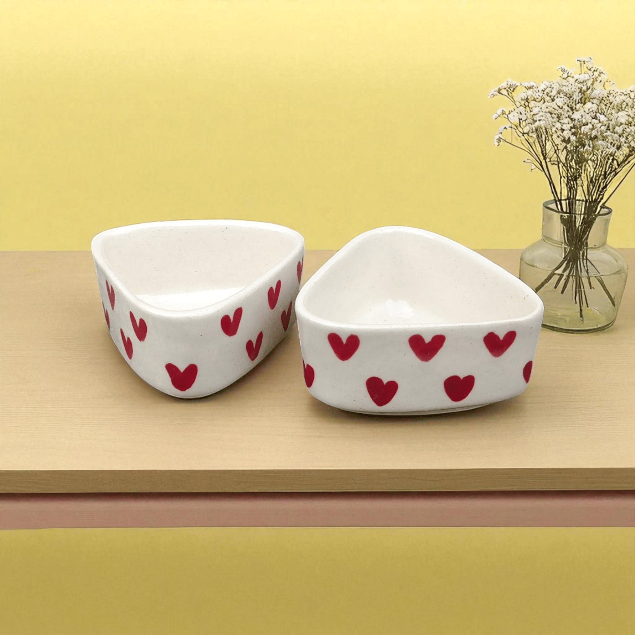    			Malaikah Ceramic Printed Chip&Dip Bowl 5 cm ( Set of 2 ) Red