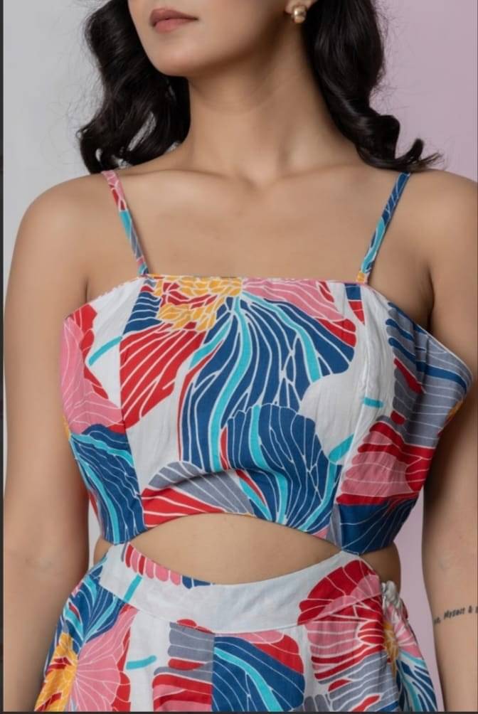     			SEREN MILANO Women Printed Top With Shorts Co-Ord Set ( Blue )