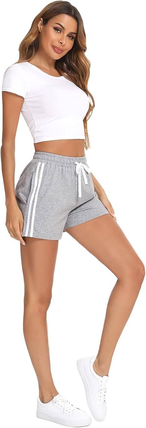     			SRICOTS Women Cotton Blend Regular Shorts ( Gray )