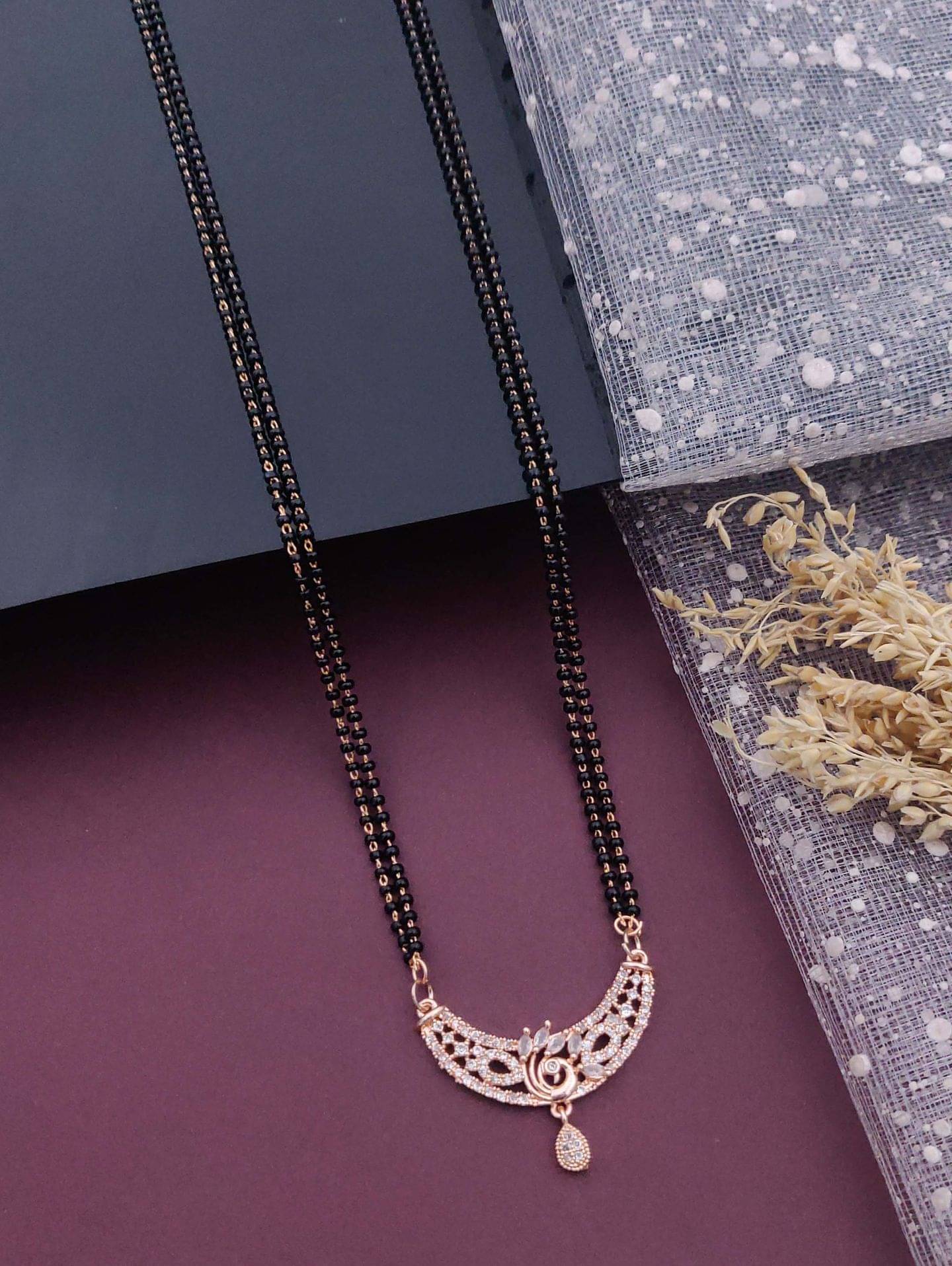 Saffron Creation Golden Mangalsutra ( Pack of 1 )     			Saffron Creation Golden Mangalsutra ( Pack of 1 )