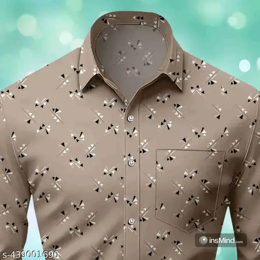     			Sangani Poly Cotton Regular Fit Printed Full Sleeves Men's Casual Shirt - Brown ( Pack of 1 )