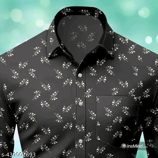     			Sangani Poly Cotton Regular Fit Printed Full Sleeves Men's Casual Shirt - Black ( Pack of 1 )