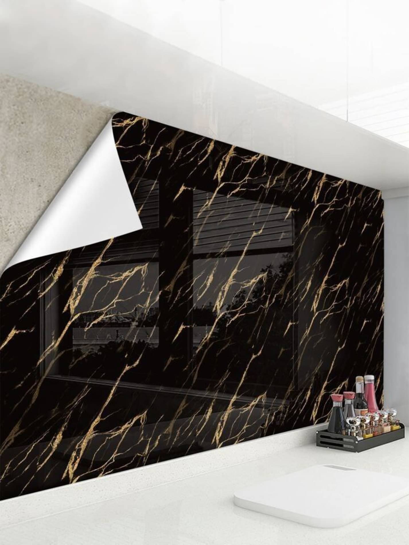 Sekhmet Black Marbal 3D Wallpaper ( 60 x 200 )CM Sekhmet Black Marbal 3D Wallpaper ( 60 x 200 )CM