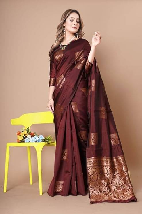     			Silksutra Silk Blend Woven Design Kanjeevaram Sarees With Unstitched Blouse Piece ( Maroon )