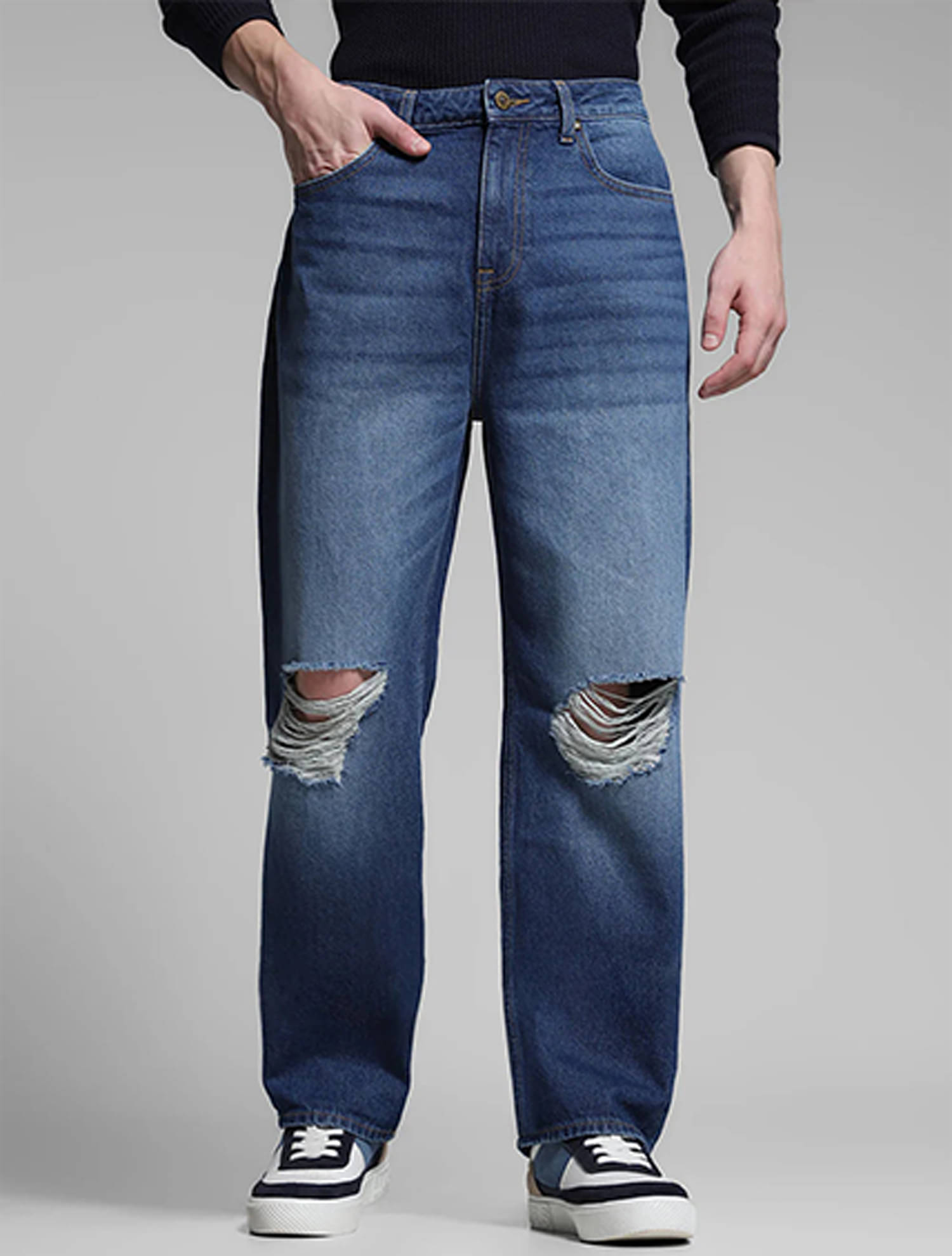     			Star4well Straight Clean Look Men's Jeans - Dark Blue ( Pack of 1 )