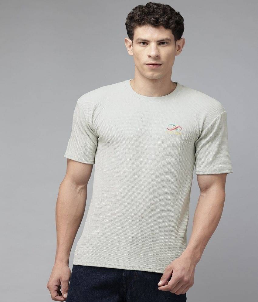 Stelino Men Cotton Blend Regular Fit Self Design T-Shirt ( Green ) Stelino Men Cotton Blend Regular Fit Self Design T-Shirt ( Green )