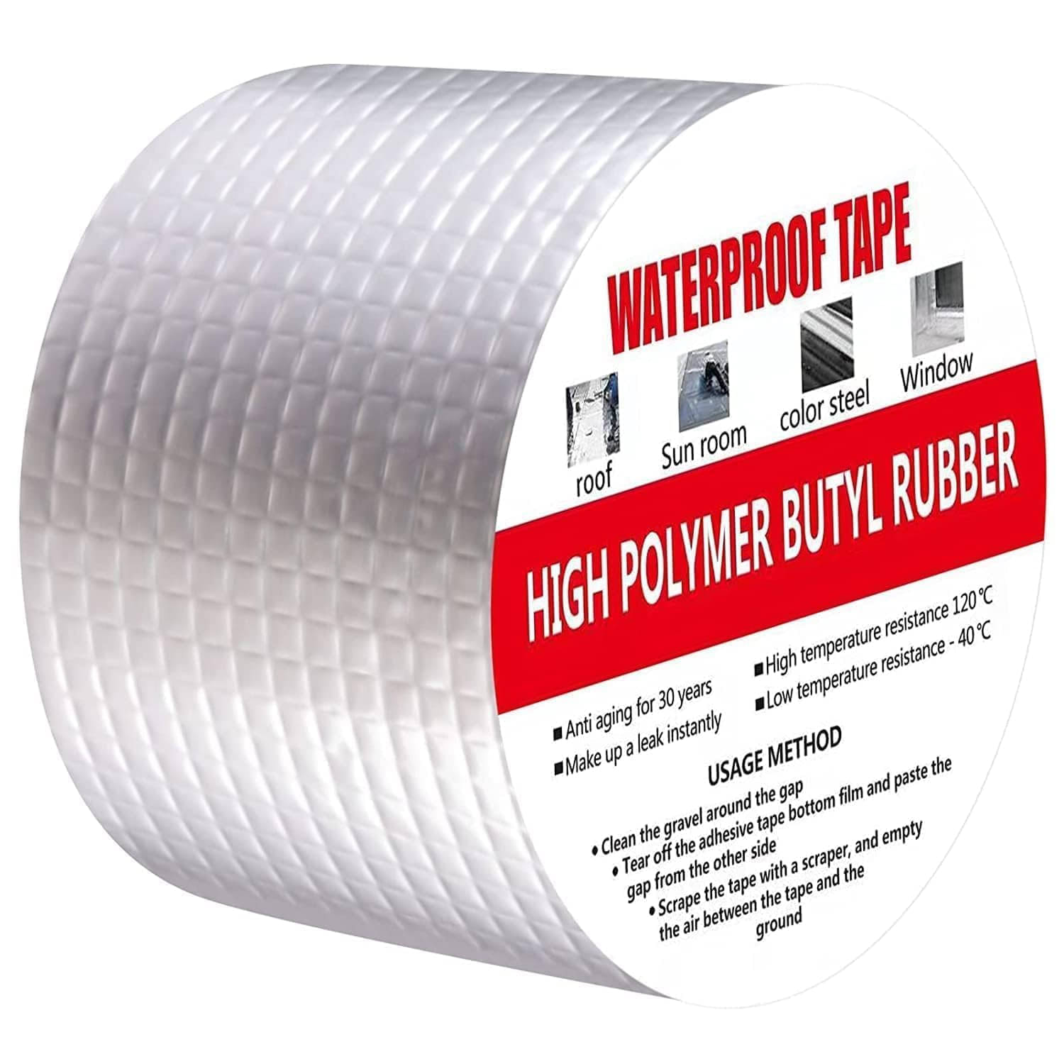     			Super Strong Waterproof Butyl Rubber Tape for Roof, Window, Pipe Leak Repair – High Adhesion & Heat Resistant Sealant Roll