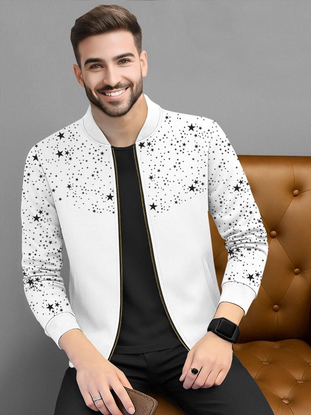     			Tripr Cotton Blend Men's Casual Jacket - White ( Pack of 1 )
