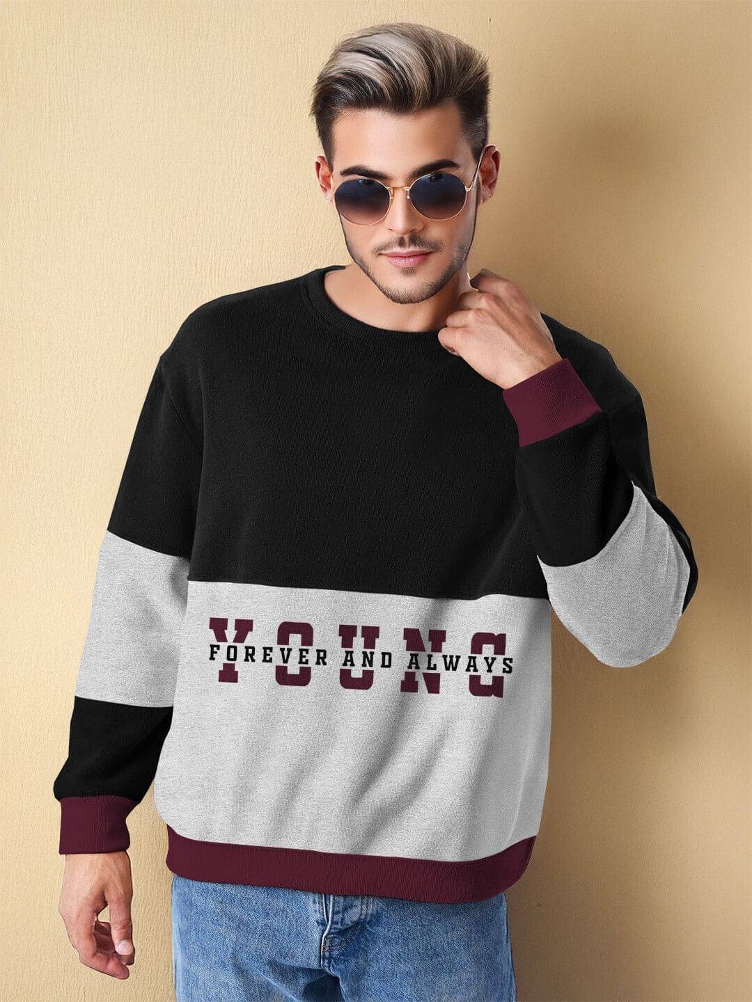 Tripr Cotton Blend Round Neck Men's Sweatshirt - Multicolor ( Pack of 1 )     			Tripr Cotton Blend Round Neck Men's Sweatshirt - Multicolor ( Pack of 1 )
