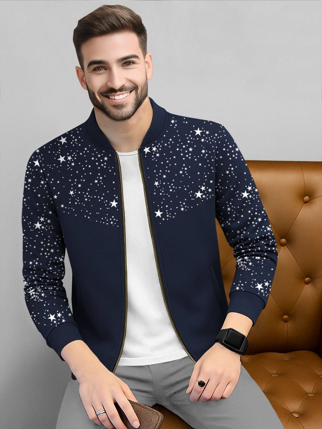     			Tripr Cotton Blend Round Neck Men's Sweatshirt - Dark Blue ( Pack of 1 )