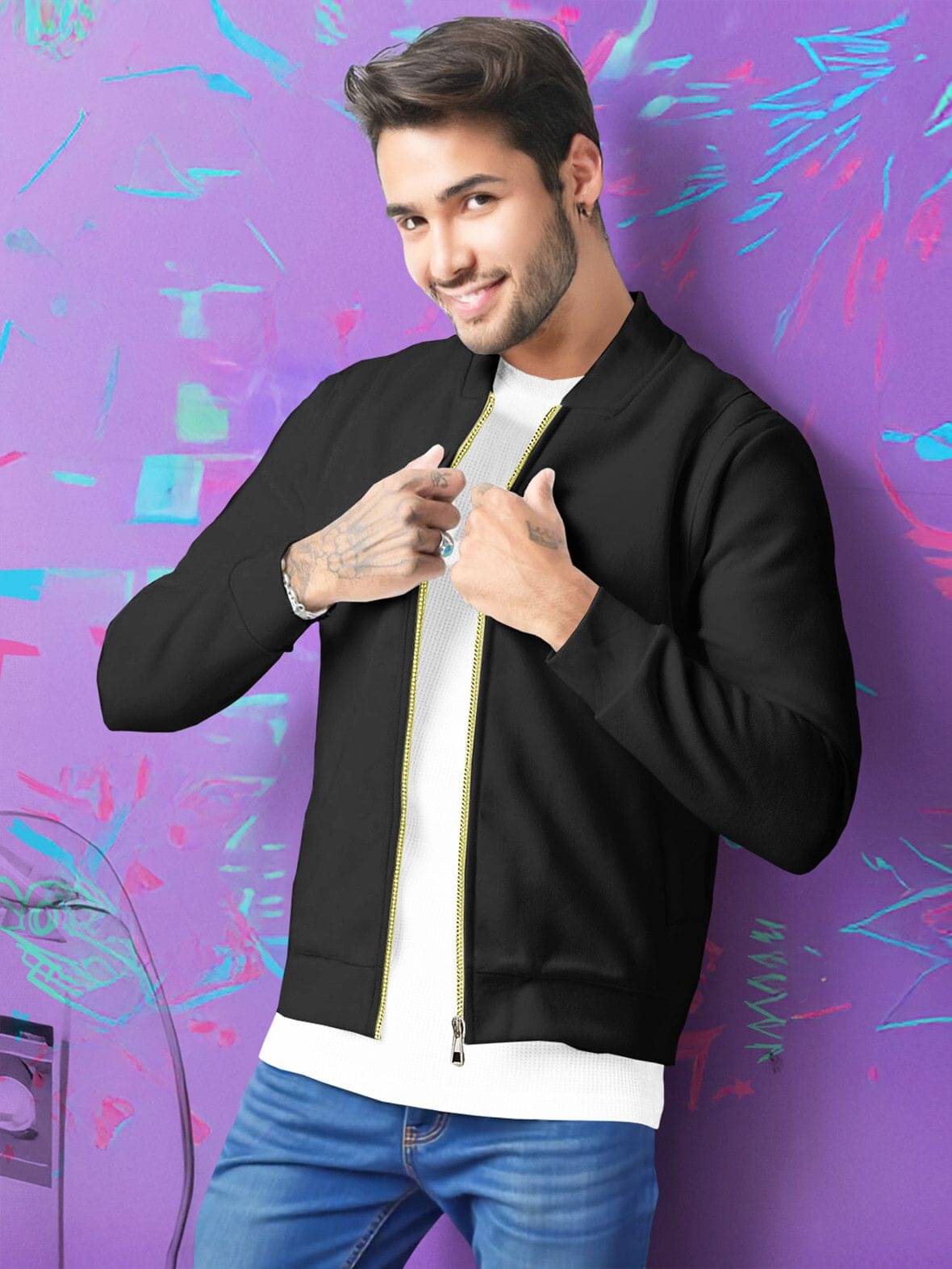 Tripr Cotton Blend Round Neck Men's Sweatshirt - Black ( Pack of 1 )     			Tripr Cotton Blend Round Neck Men's Sweatshirt - Black ( Pack of 1 )