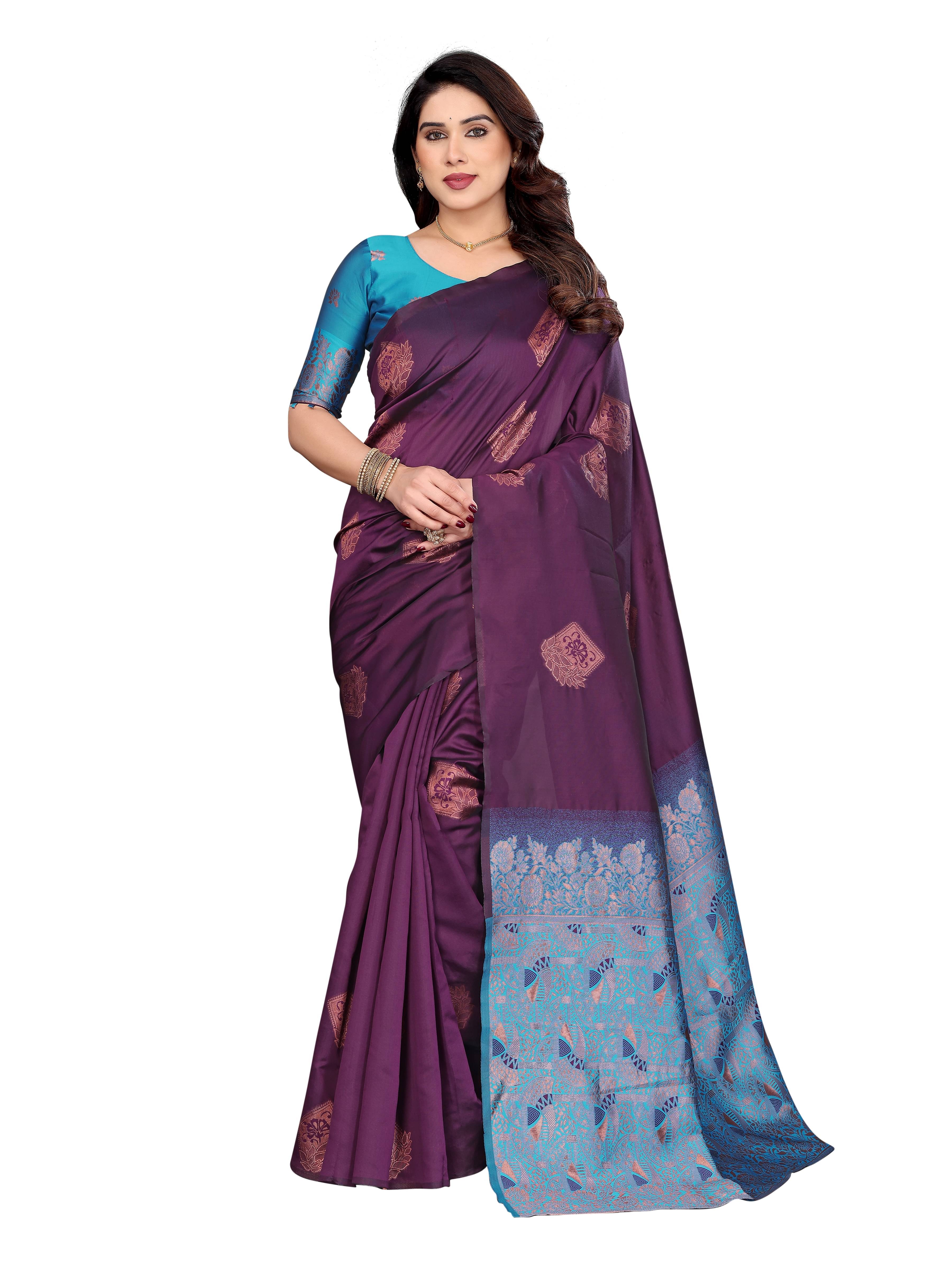 VEDANT VASTRAM Art Silk Woven Design Regular Saree With Unstitched Blouse Piece ( Wine ) VEDANT VASTRAM Art Silk Woven Design Regular Saree With Unstitched Blouse Piece ( Wine )