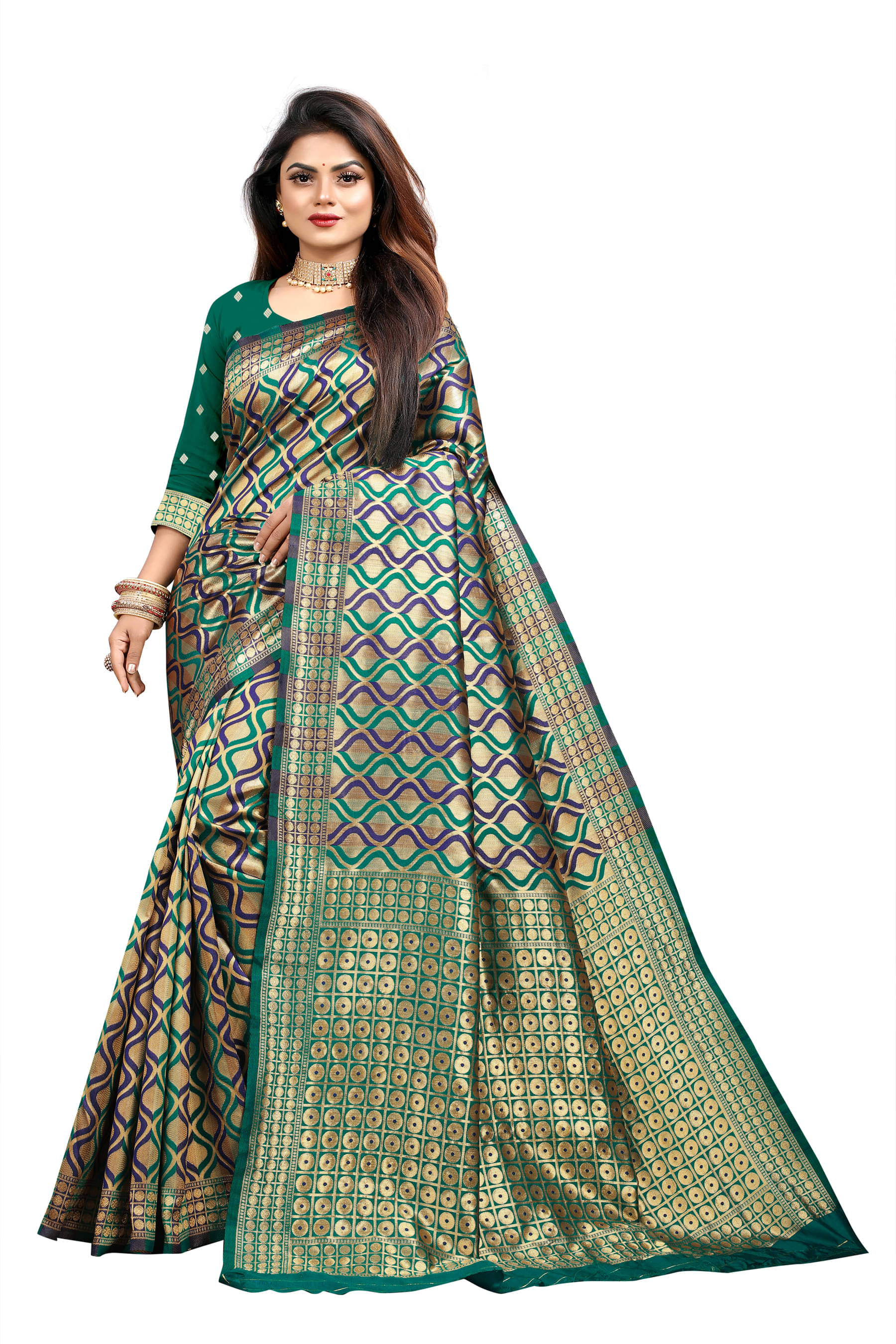 VEDANT VASTRAM Art Silk Woven Design Regular Saree With Unstitched Blouse Piece ( Turquoise ) VEDANT VASTRAM Art Silk Woven Design Regular Saree With Unstitched Blouse Piece ( Turquoise )