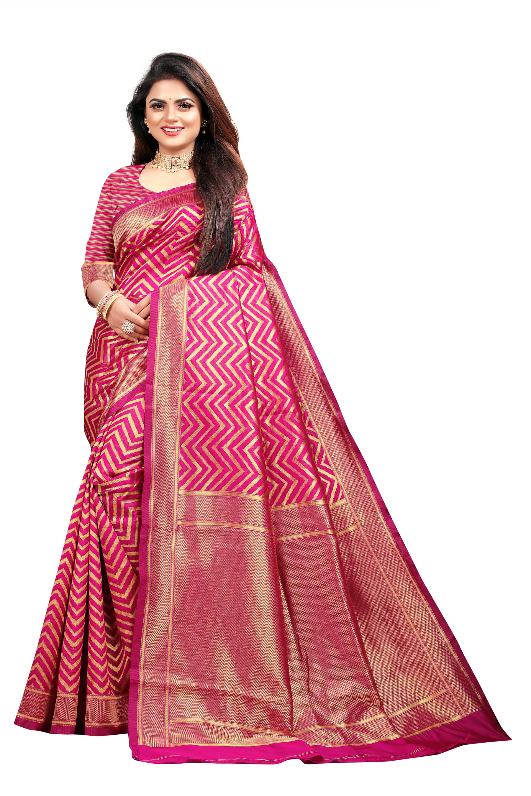 VEDANT VASTRAM Art Silk Woven Design Regular Saree With Unstitched Blouse Piece ( Magenta ) VEDANT VASTRAM Art Silk Woven Design Regular Saree With Unstitched Blouse Piece ( Magenta )