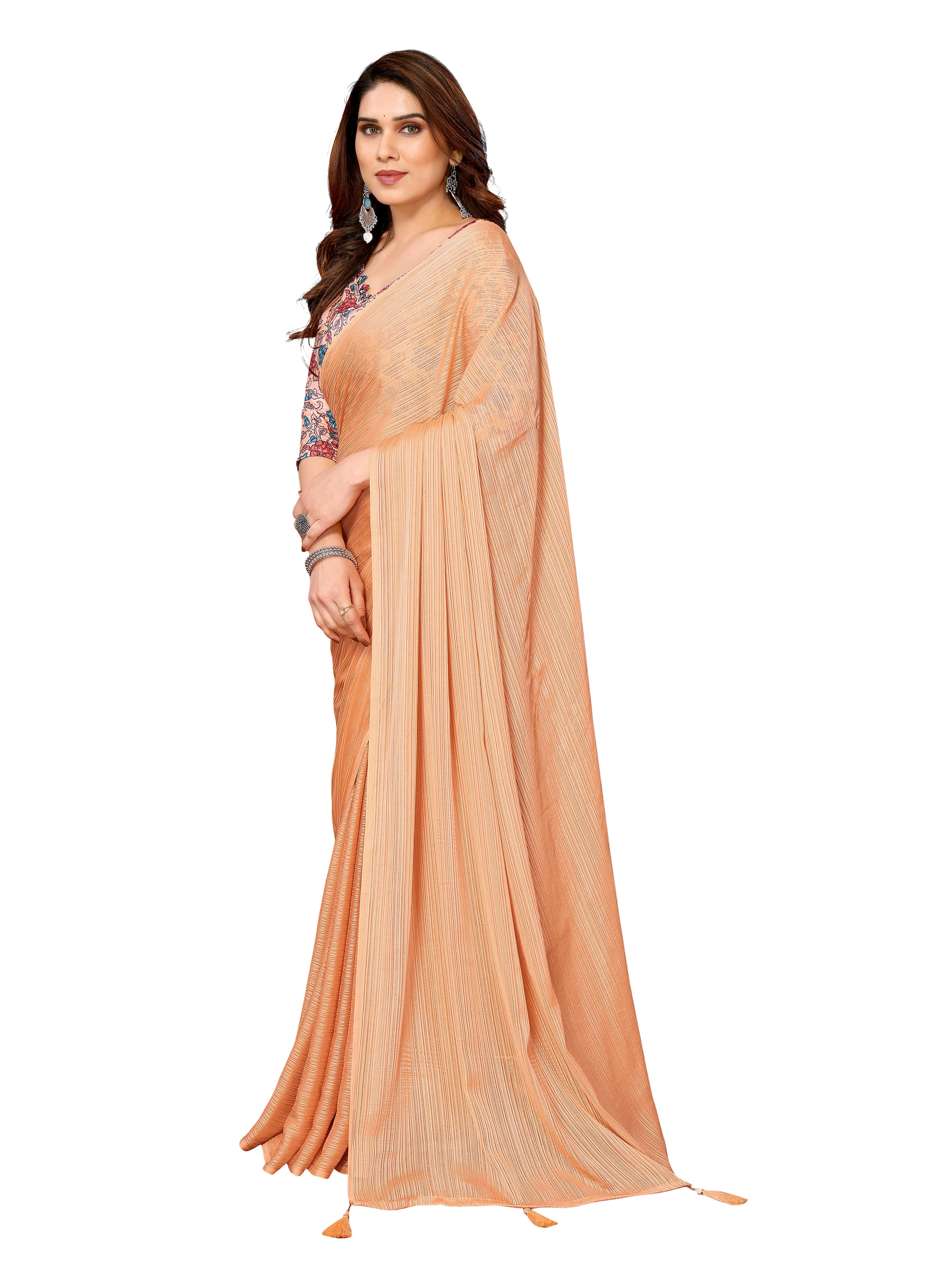 VEDANT VASTRAM Polyester Woven Design Regular Saree With Unstitched Blouse Piece ( Orange ) VEDANT VASTRAM Polyester Woven Design Regular Saree With Unstitched Blouse Piece ( Orange )