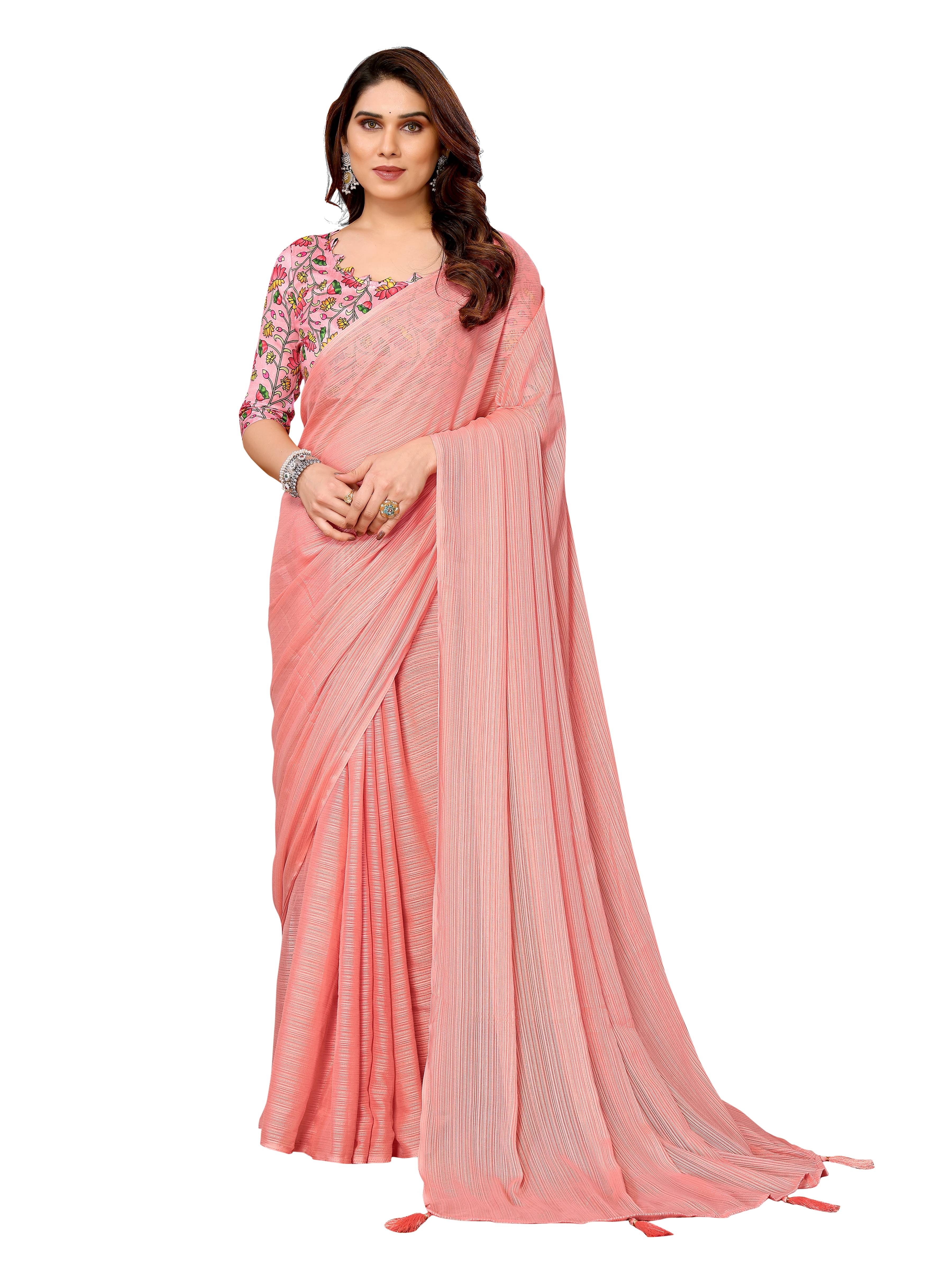 VEDANT VASTRAM Polyester Woven Design Regular Saree With Unstitched Blouse Piece ( Peach ) VEDANT VASTRAM Polyester Woven Design Regular Saree With Unstitched Blouse Piece ( Peach )