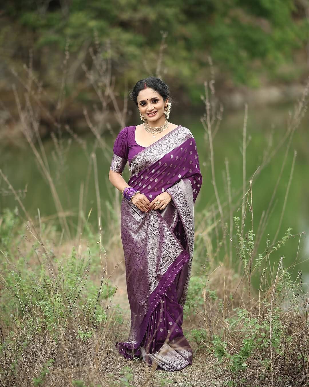     			Vastukala Silk Woven Kanjeevaram Sarees With Unstitched Blouse Piece ( Wine )