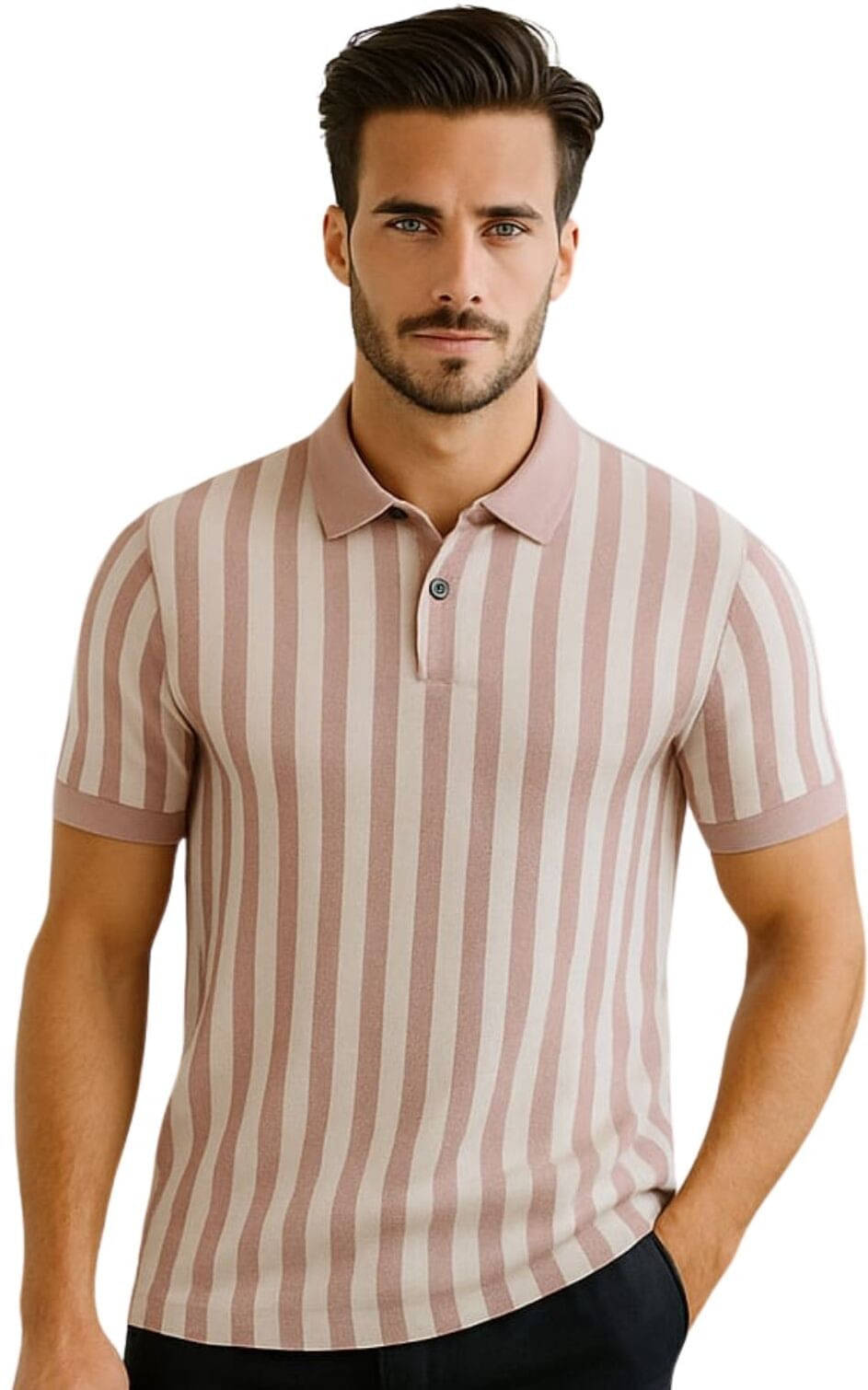     			WILD ELEPHANT Men Polyester Regular Fit Striped Polo T Shirt ( Multicolor )