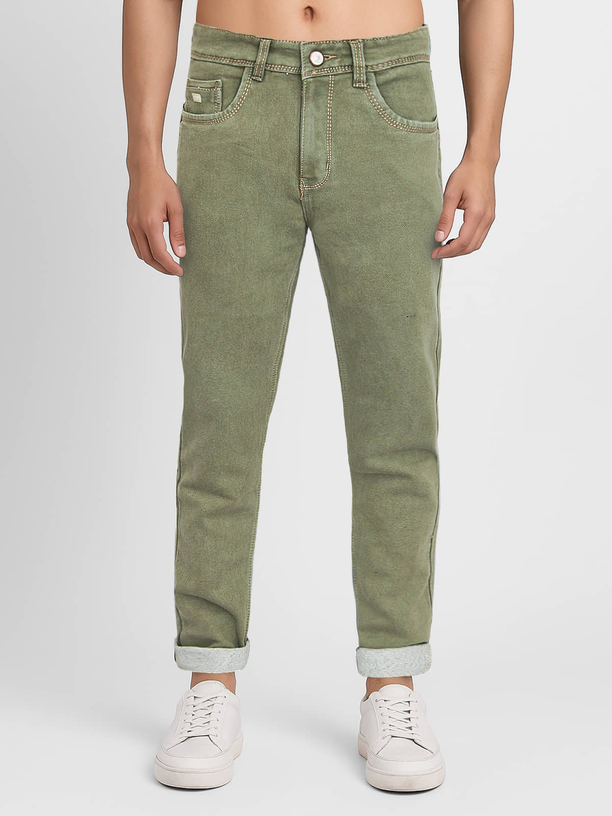 plounge Slim Fit Washed Men's Jeans - Green ( Pack of 1 ) - Jeans | Buy online on ZillyBuy