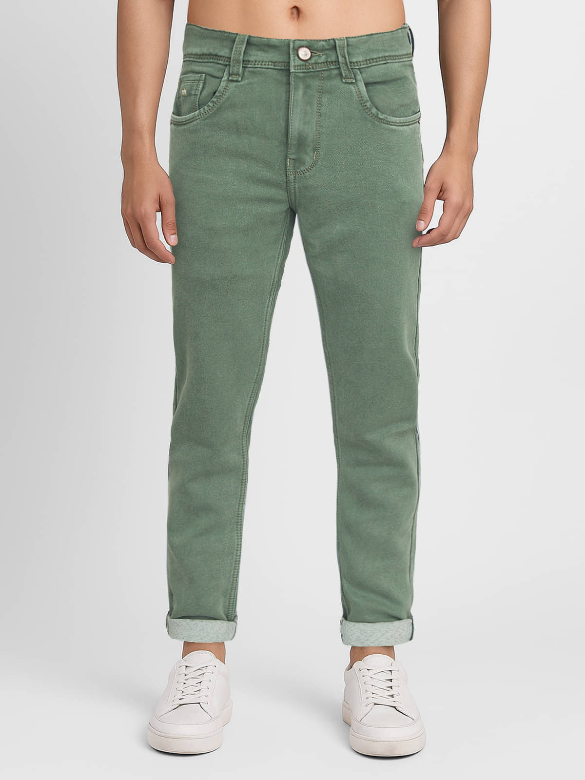 plounge Slim Fit Washed Men's Jeans - Green ( Pack of 1 )     			plounge Slim Fit Washed Men's Jeans - Green ( Pack of 1 )