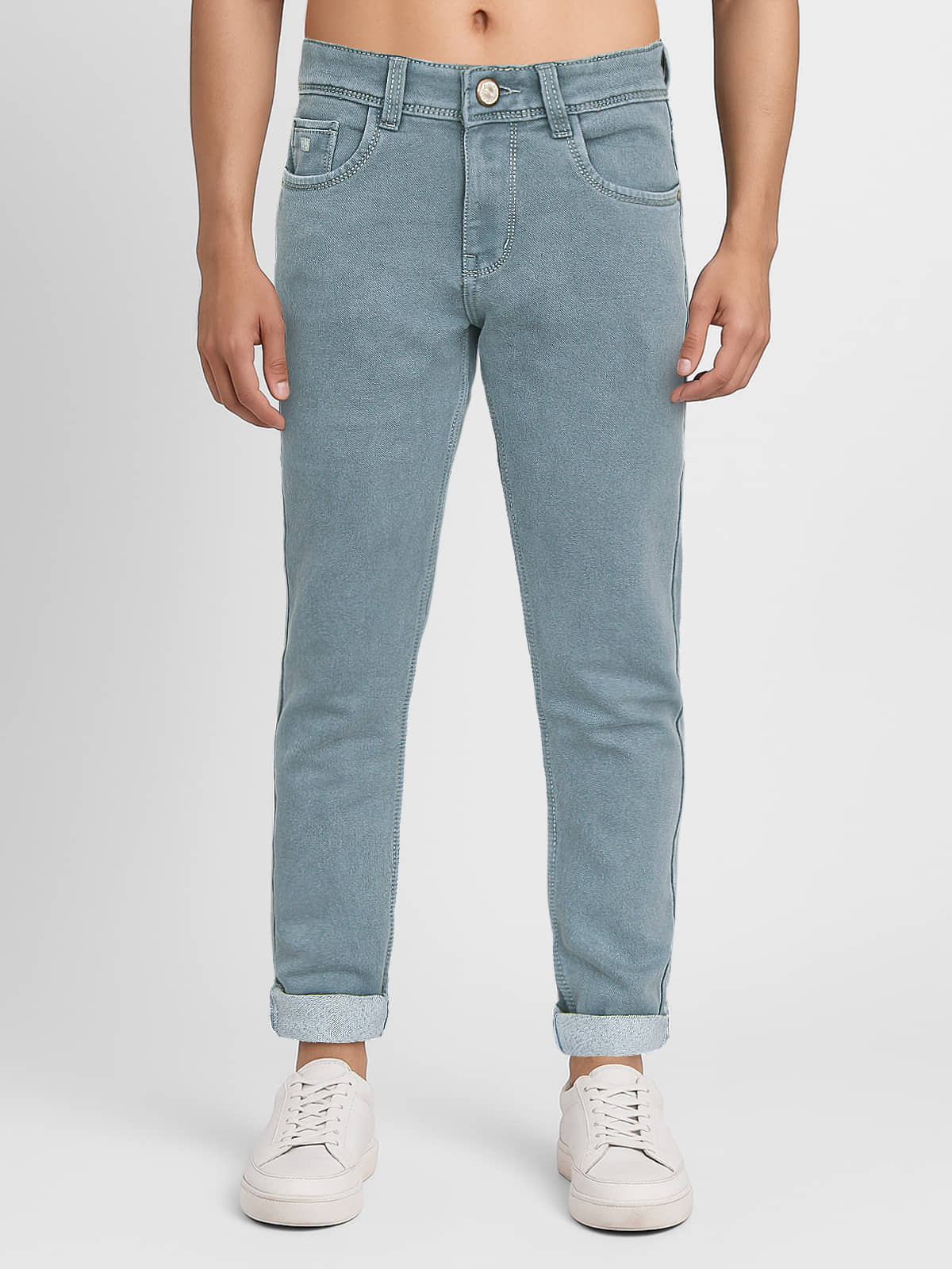 plounge Slim Fit Dyed Men's Jeans - Grey ( Pack of 1 ) - Jeans | Buy online on ZillyBuy