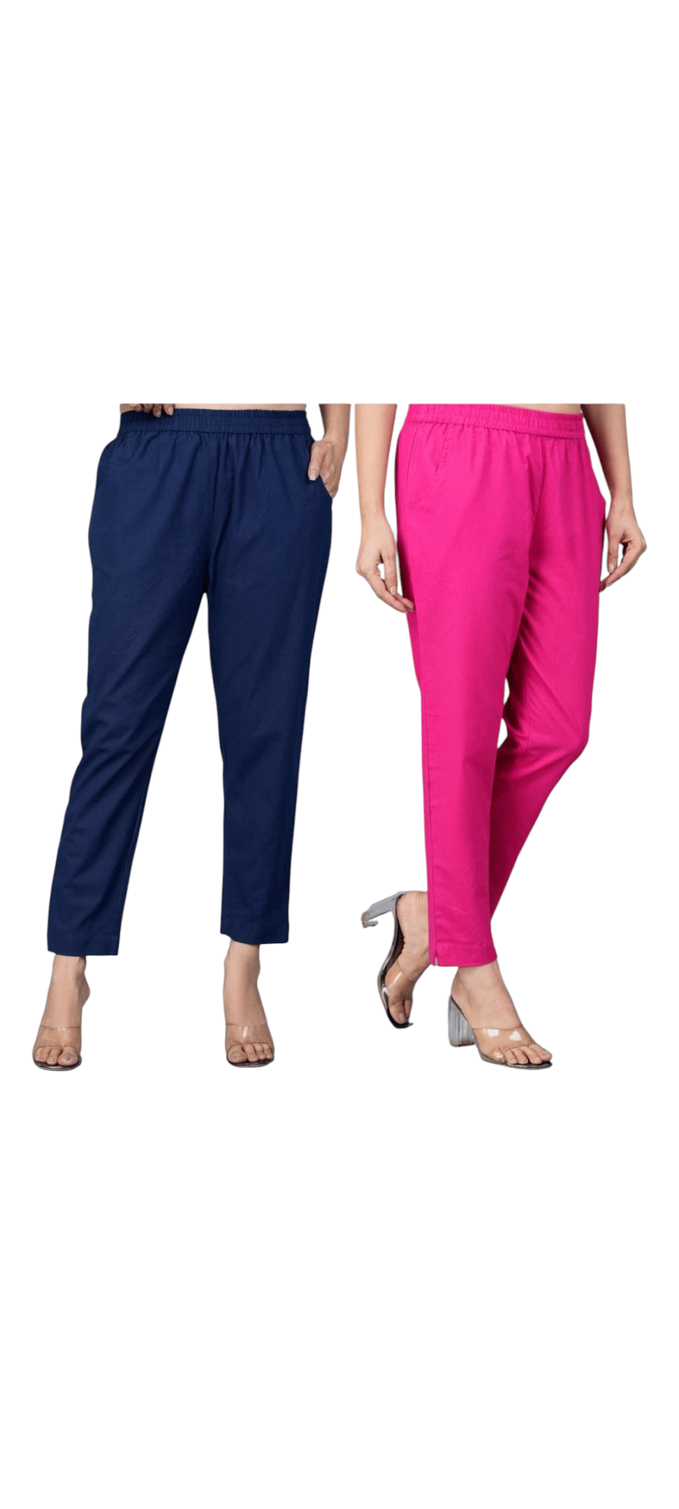     			winstyle Women Cotton Korean Trousers ( Blue,Pink )