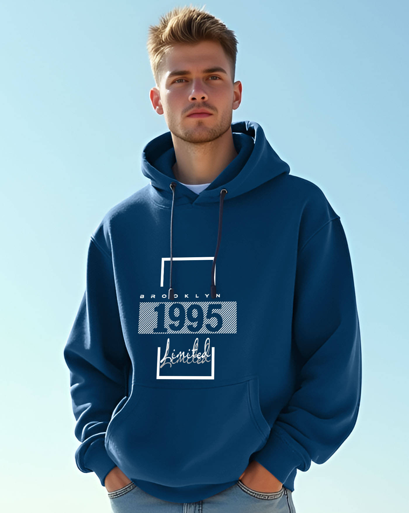     			AOOSH Fleece Hooded Men's Sweatshirt - Teal Blue ( Pack of 1 )