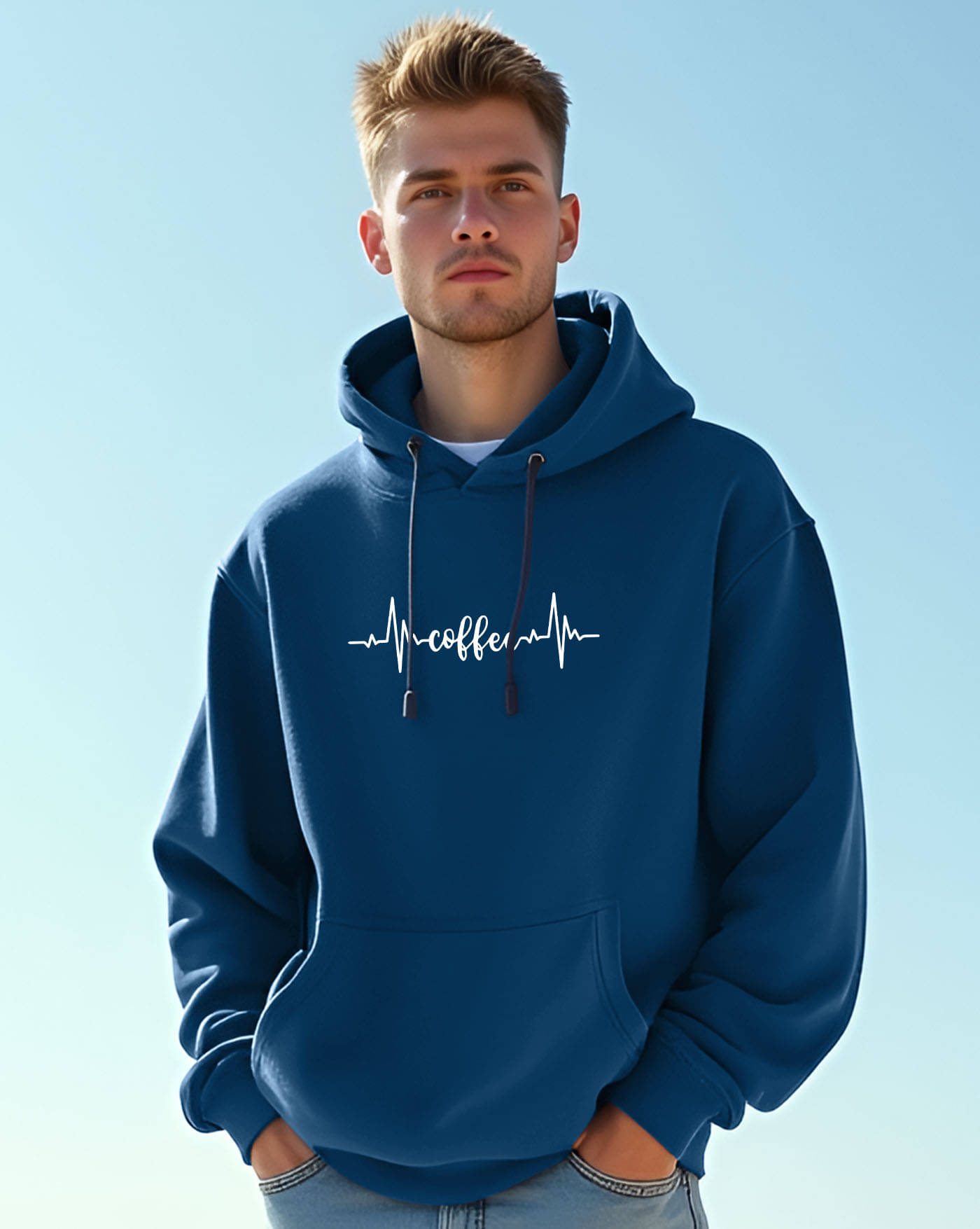     			AOOSH Fleece Hooded Men's Sweatshirt - Teal Blue ( Pack of 1 )
