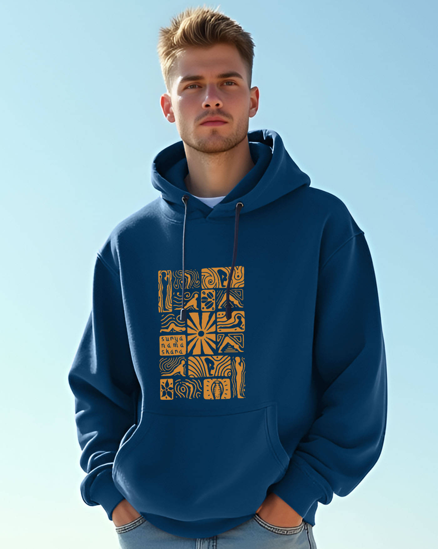     			AOOSH Fleece Hooded Men's Sweatshirt - Teal Blue ( Pack of 1 )