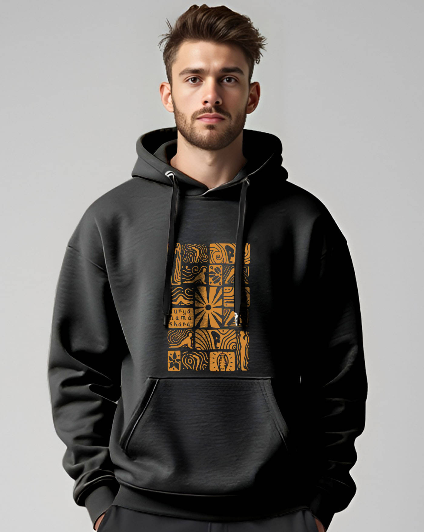 AOOSH Fleece Hooded Men's Sweatshirt - Black ( Pack of 1 ) AOOSH Fleece Hooded Men's Sweatshirt - Black ( Pack of 1 )