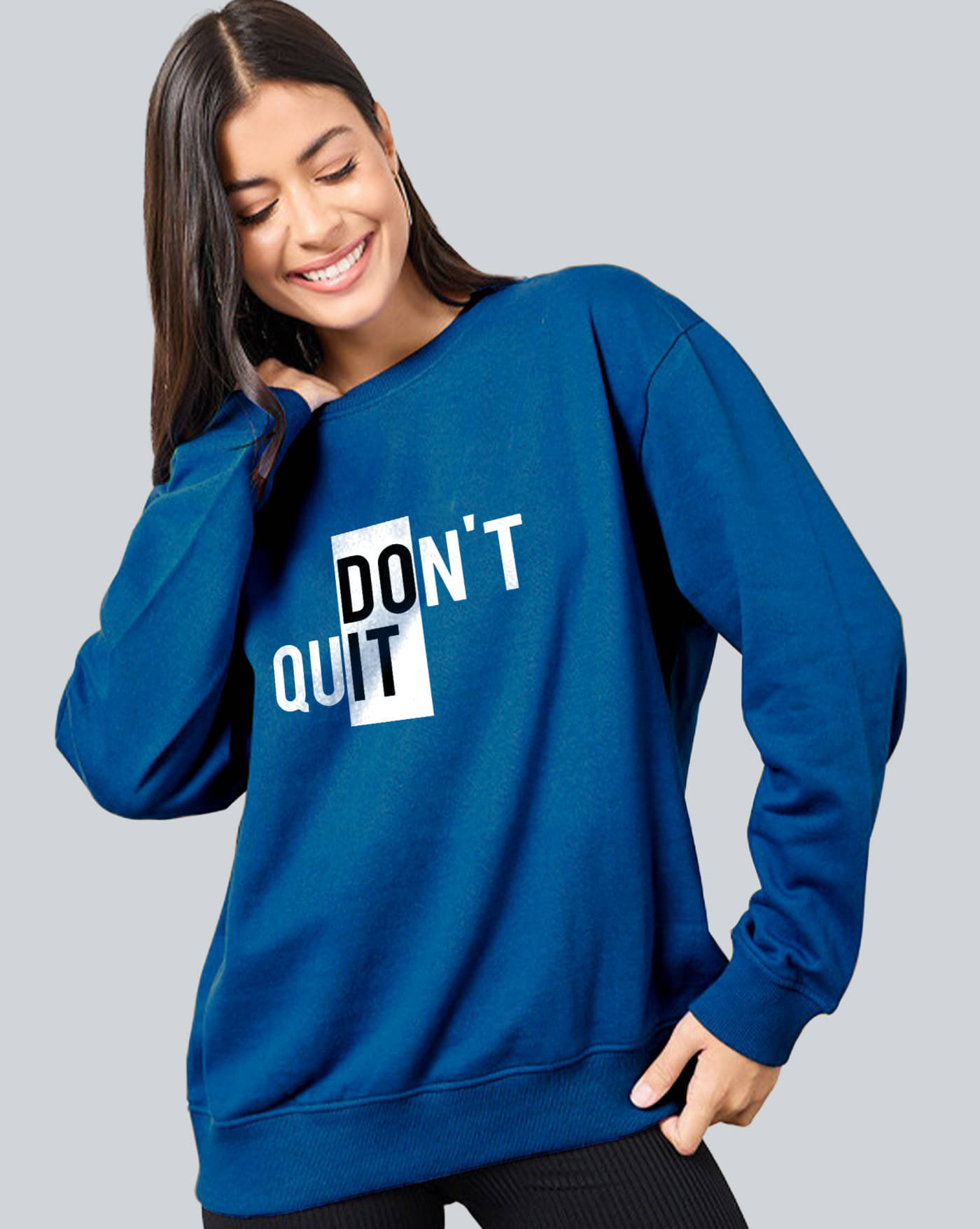 AOOSH Women Fleece Round Neck Sweatshirt ( Turquoise ) AOOSH Women Fleece Round Neck Sweatshirt ( Turquoise )
